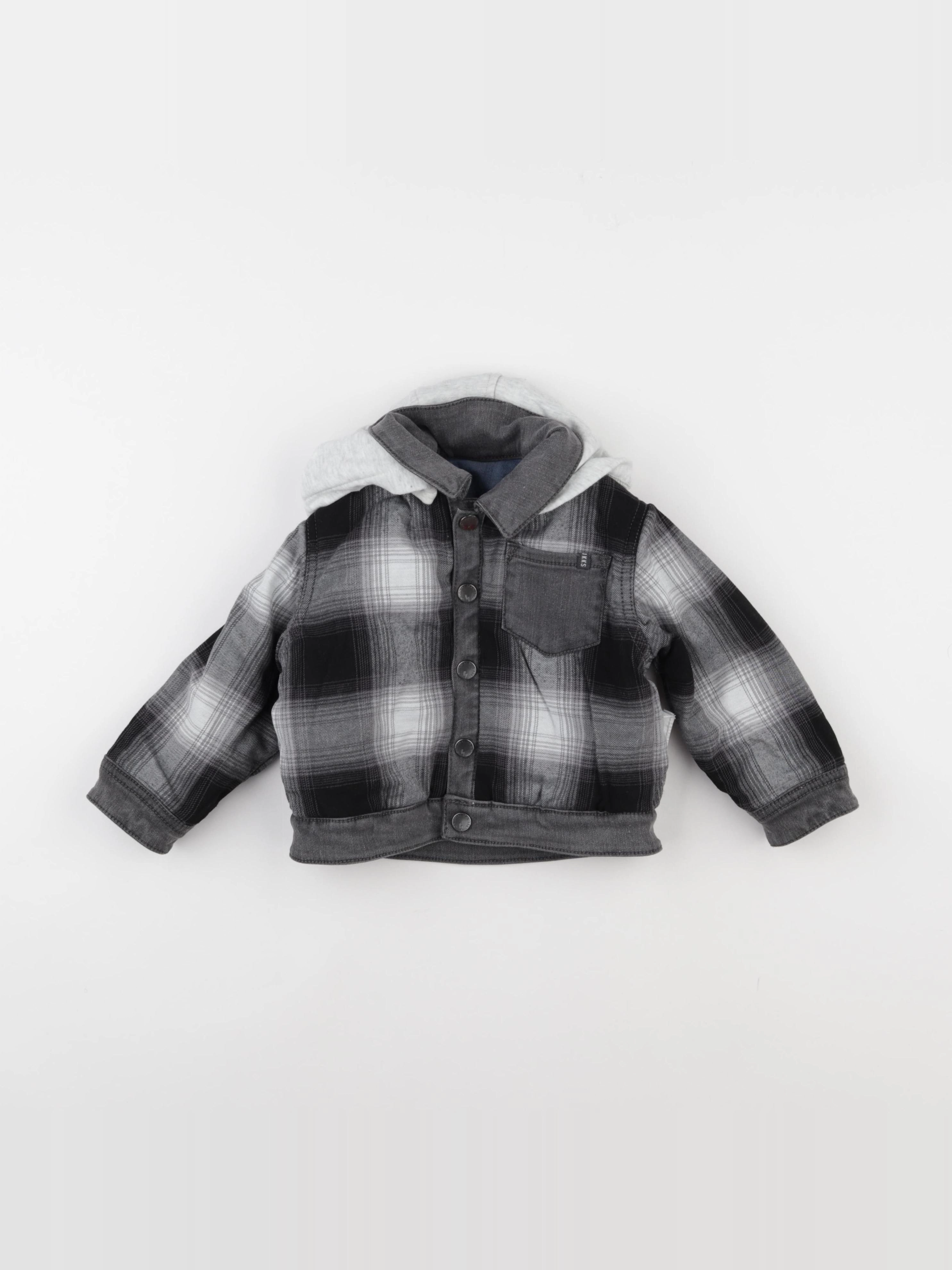 IKKS - veste réversible bleu, gris - 2 ans