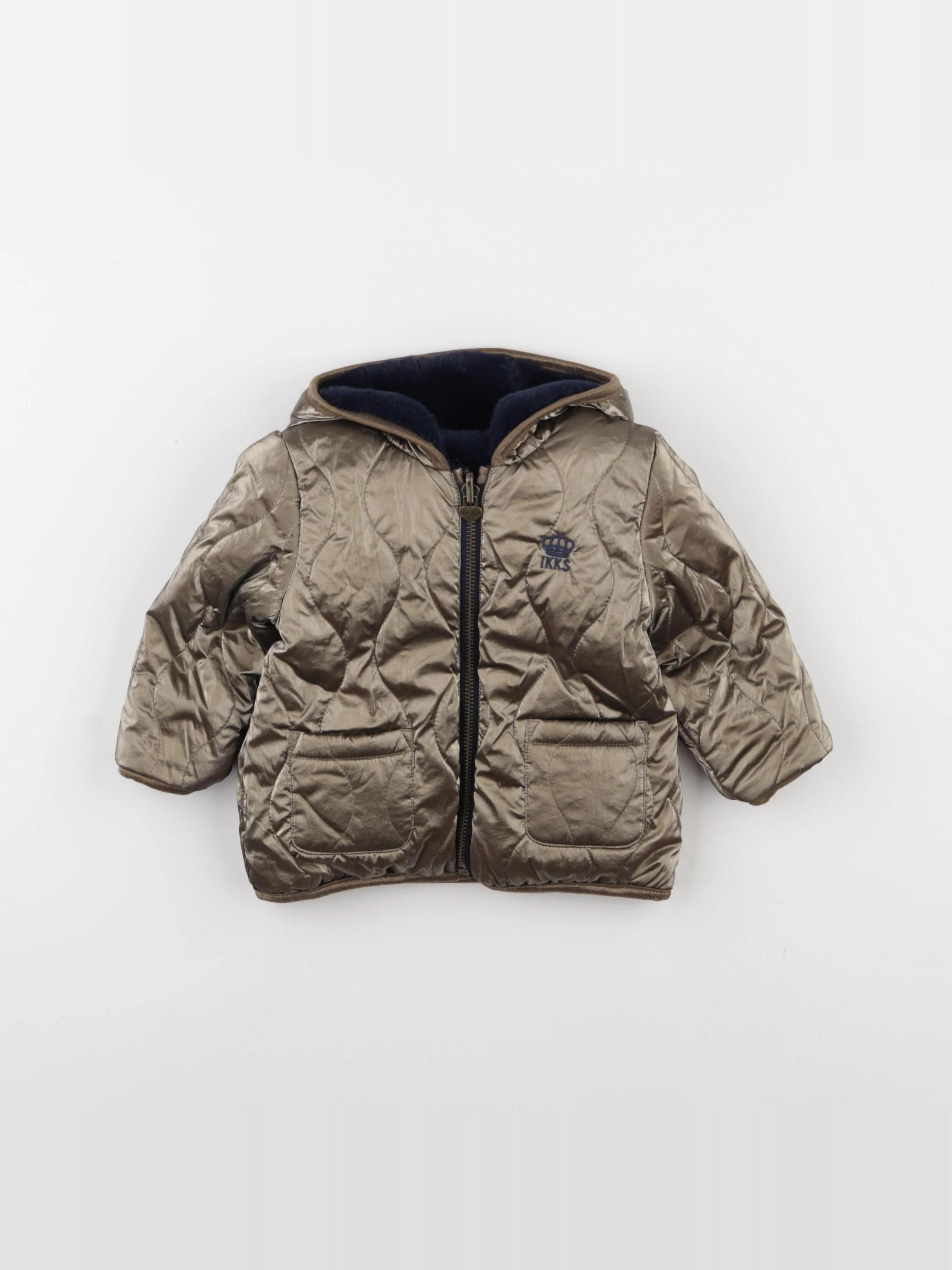IKKS - doudoune réversible bronze, bleu - 12 mois