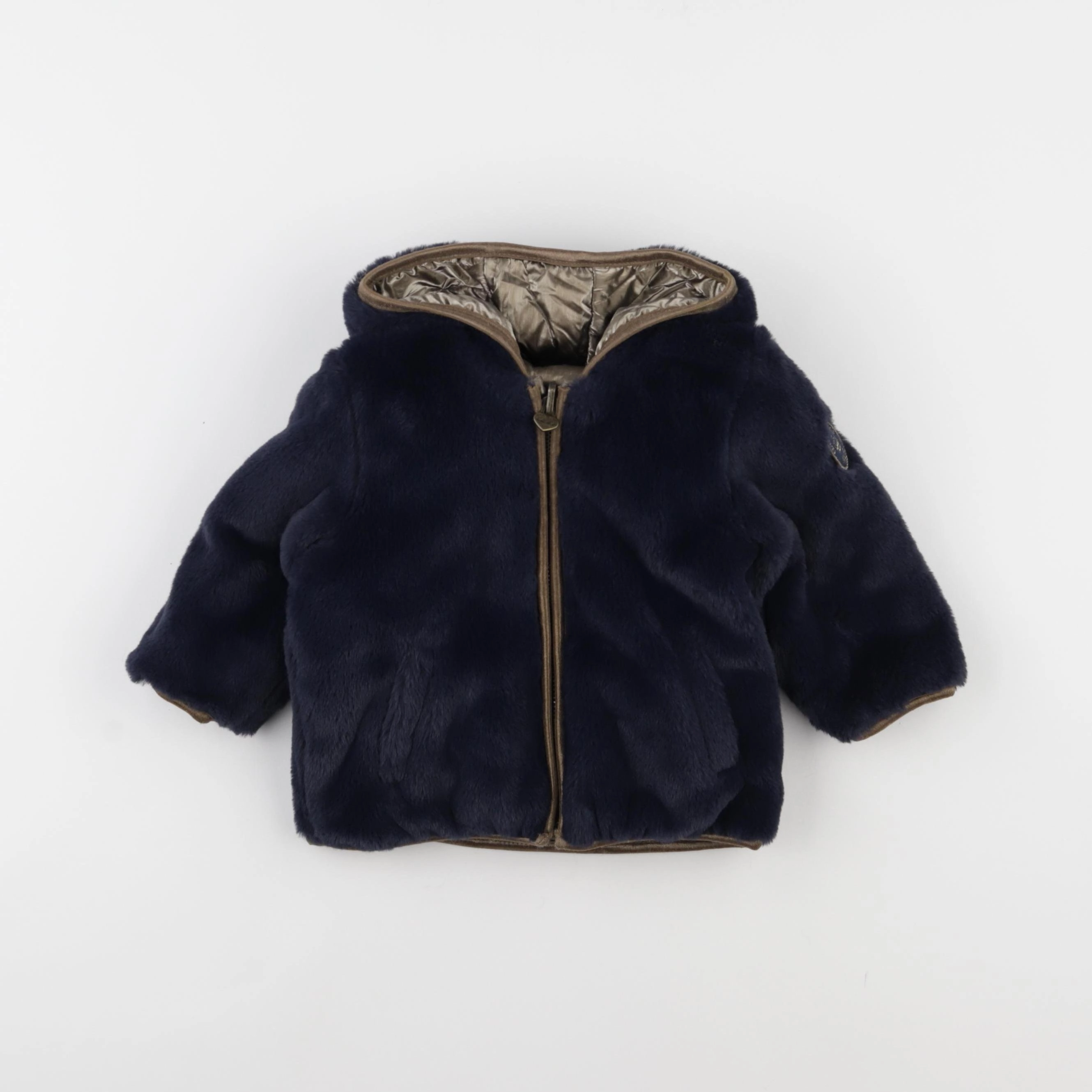 IKKS - doudoune réversible bronze, bleu - 12 mois