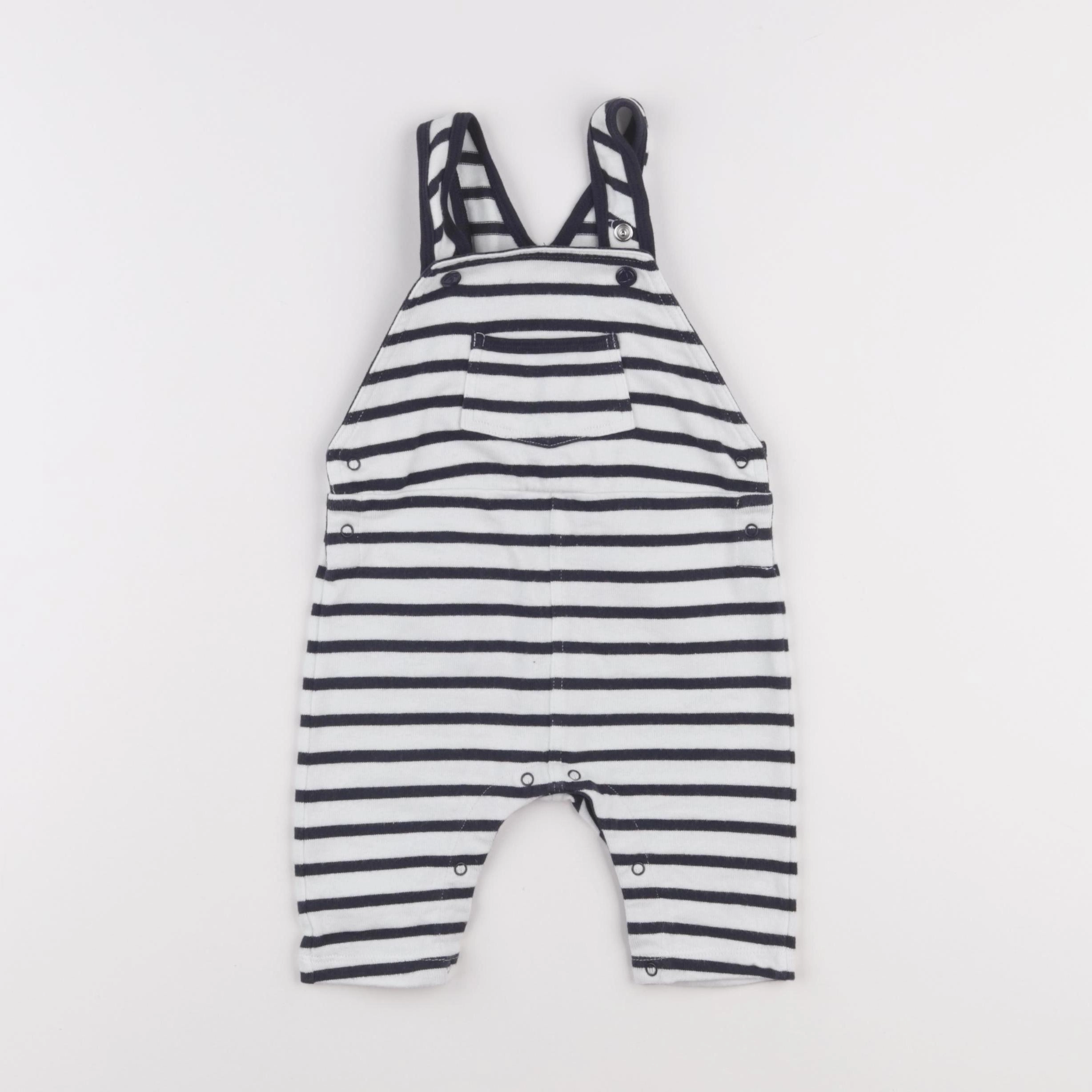 Petit Bateau - salopette blanc, bleu - 6 mois