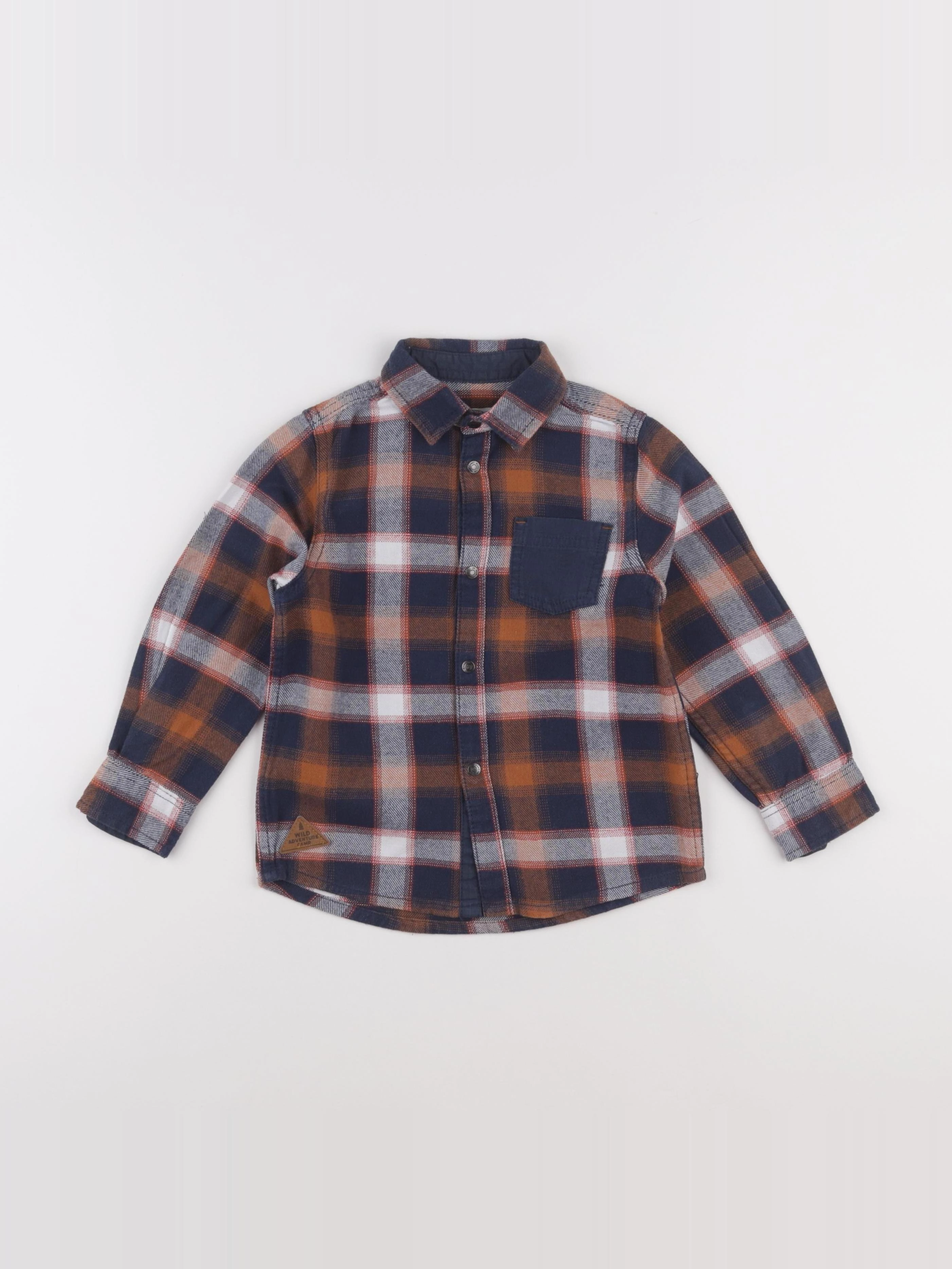 Vertbaudet - chemise bleu, orange - 5 ans