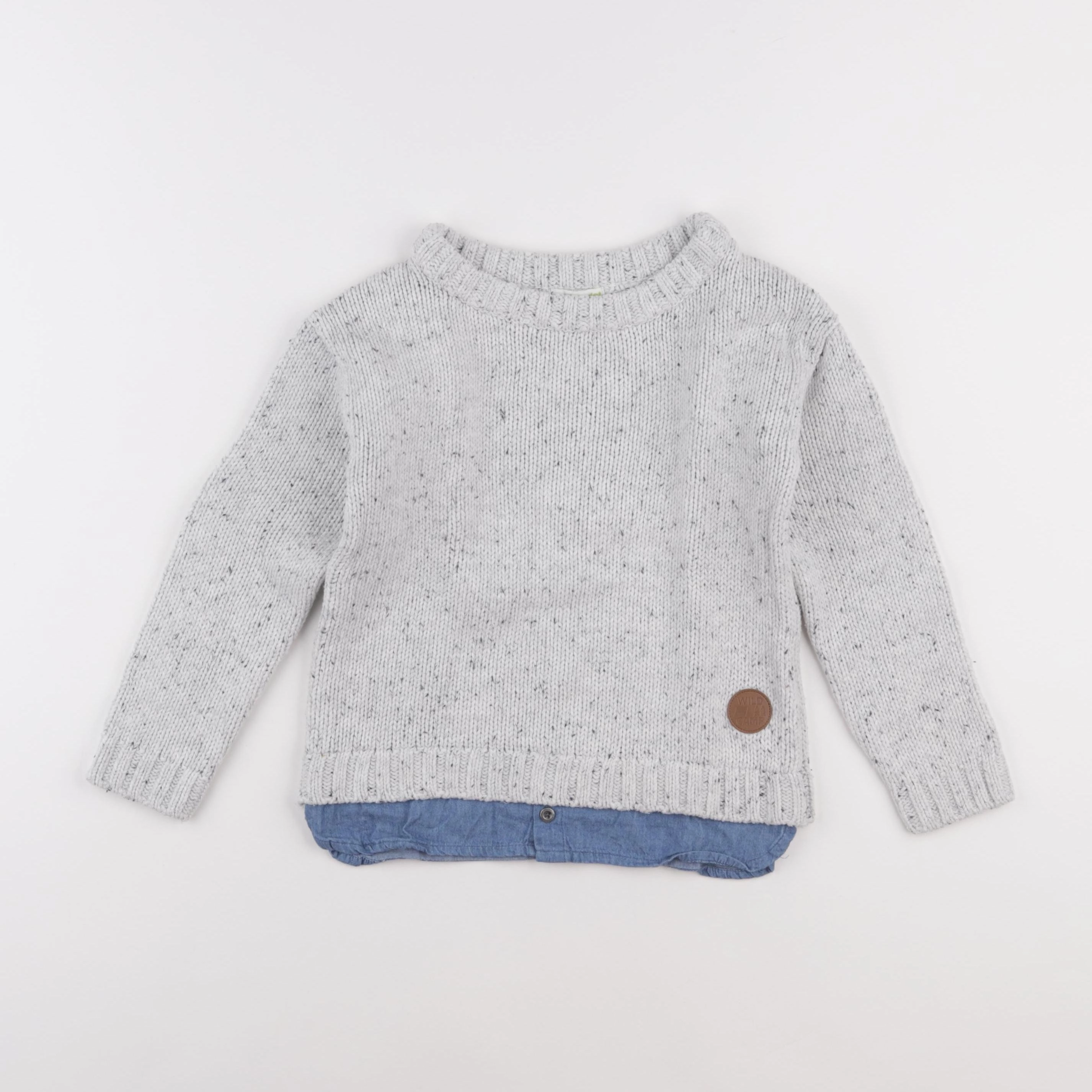 Vertbaudet - pull gris - 5 ans