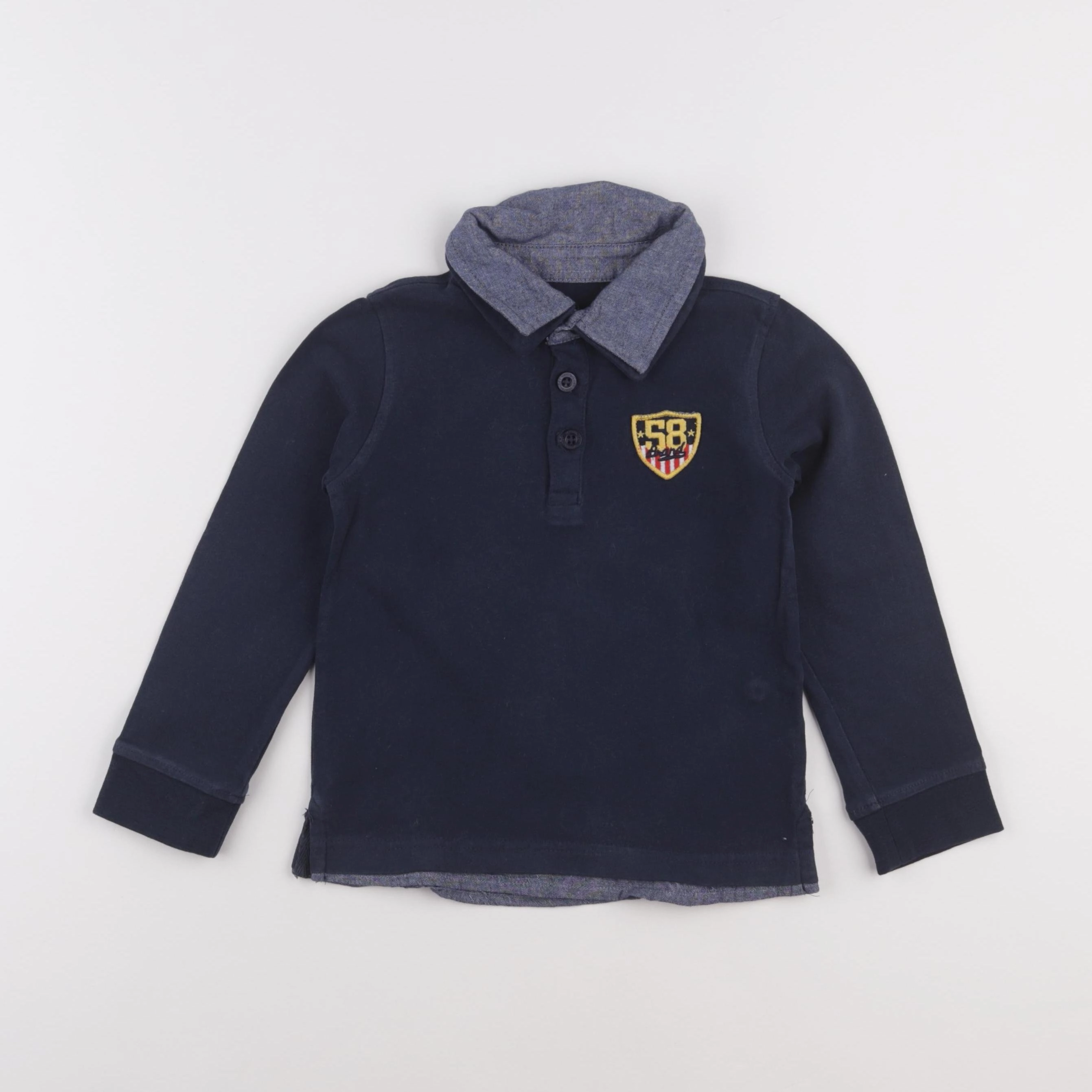Vertbaudet - polo bleu - 5 ans