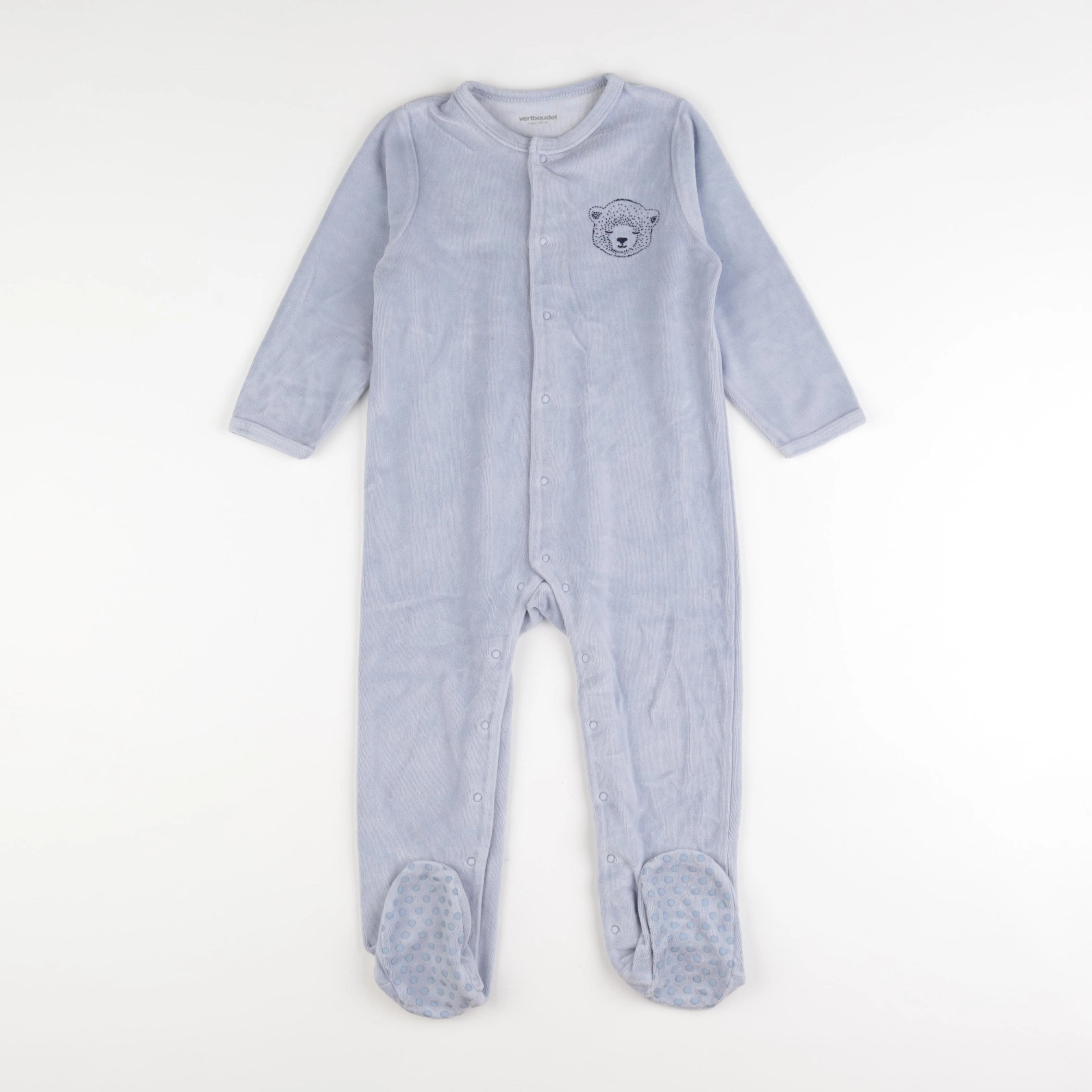 Vertbaudet - pyjama velours bleu - 3 ans