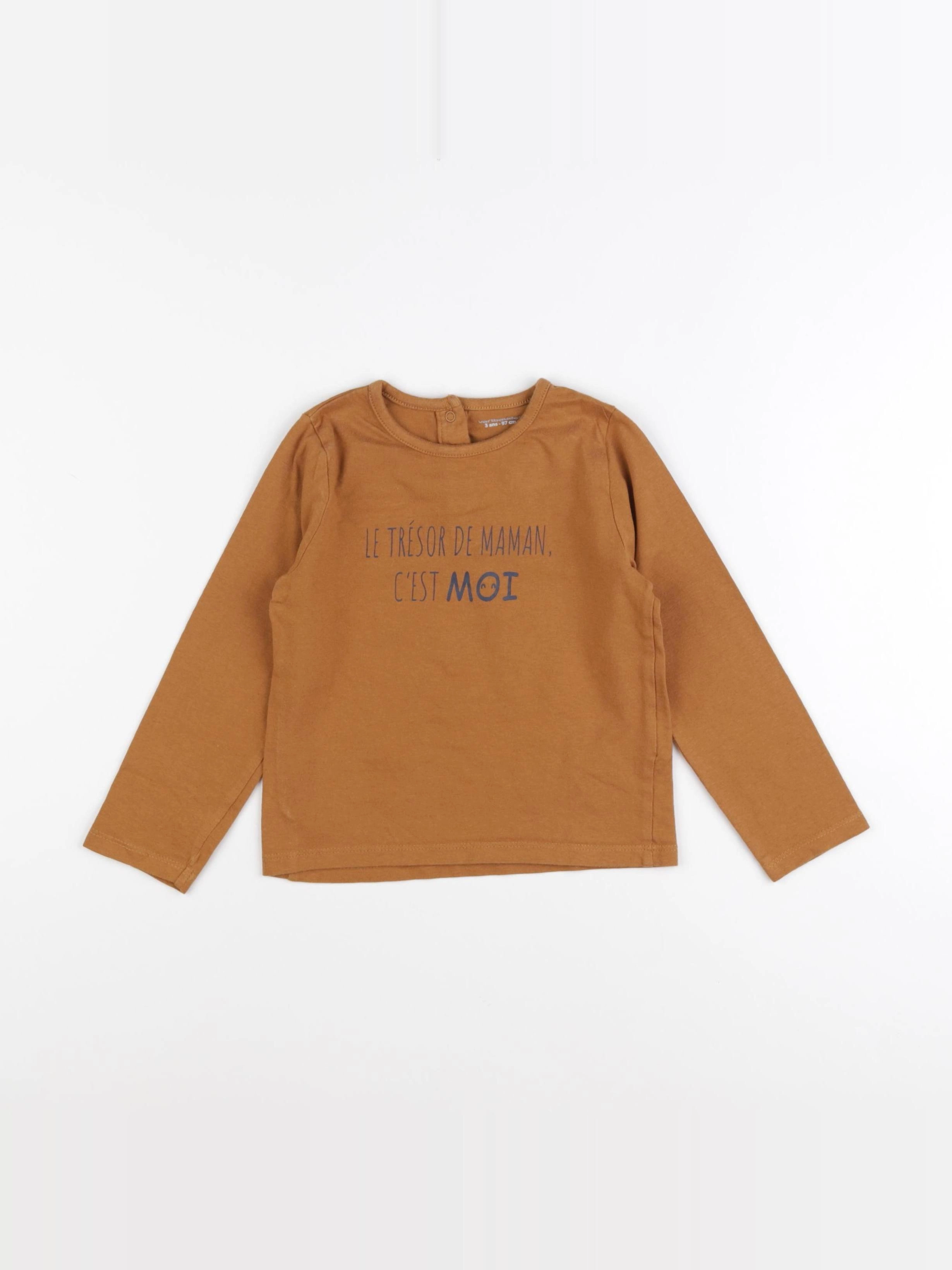 Vertbaudet - tee-shirt marron - 3 ans