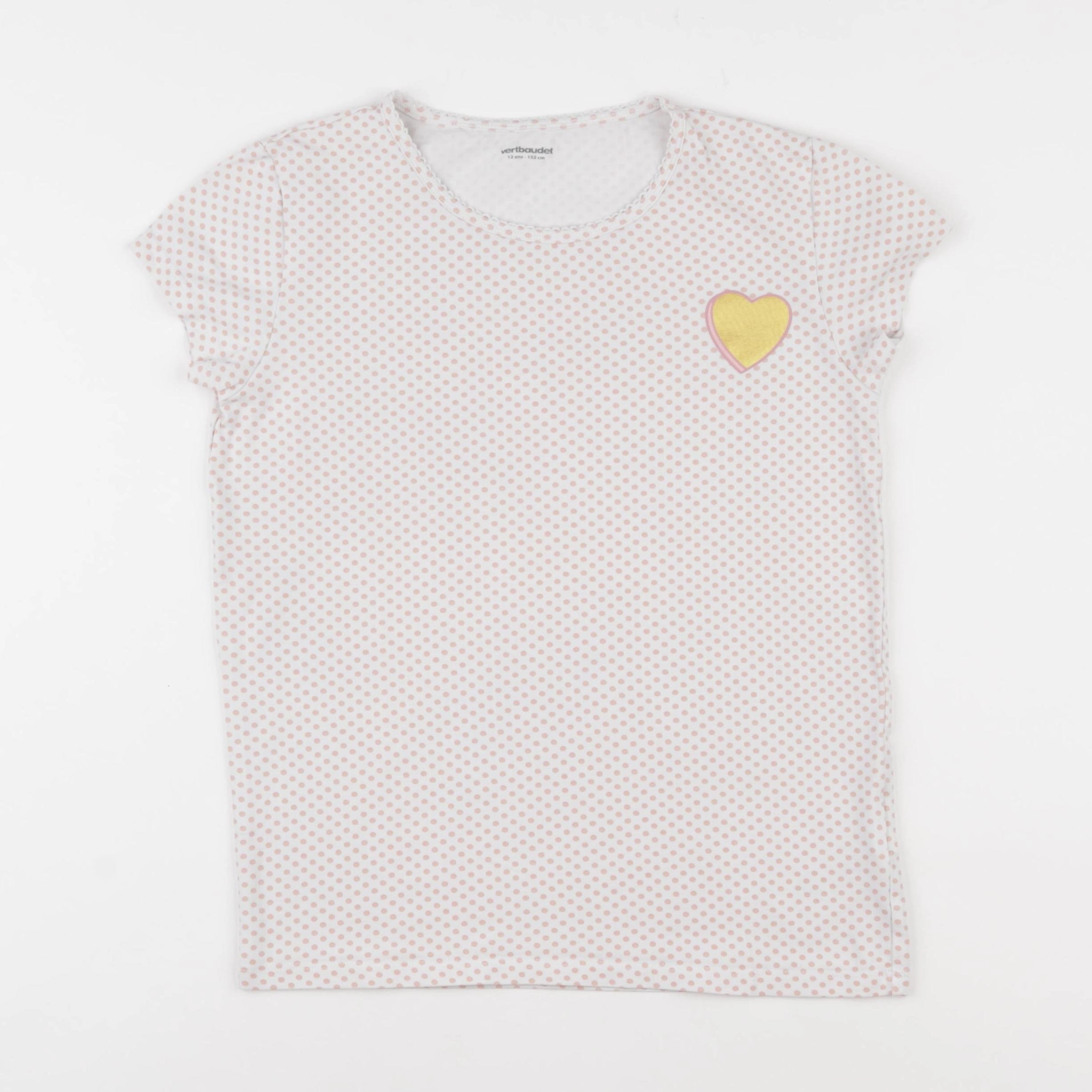 Vertbaudet - maillot de corps rose, blanc - 12 ans