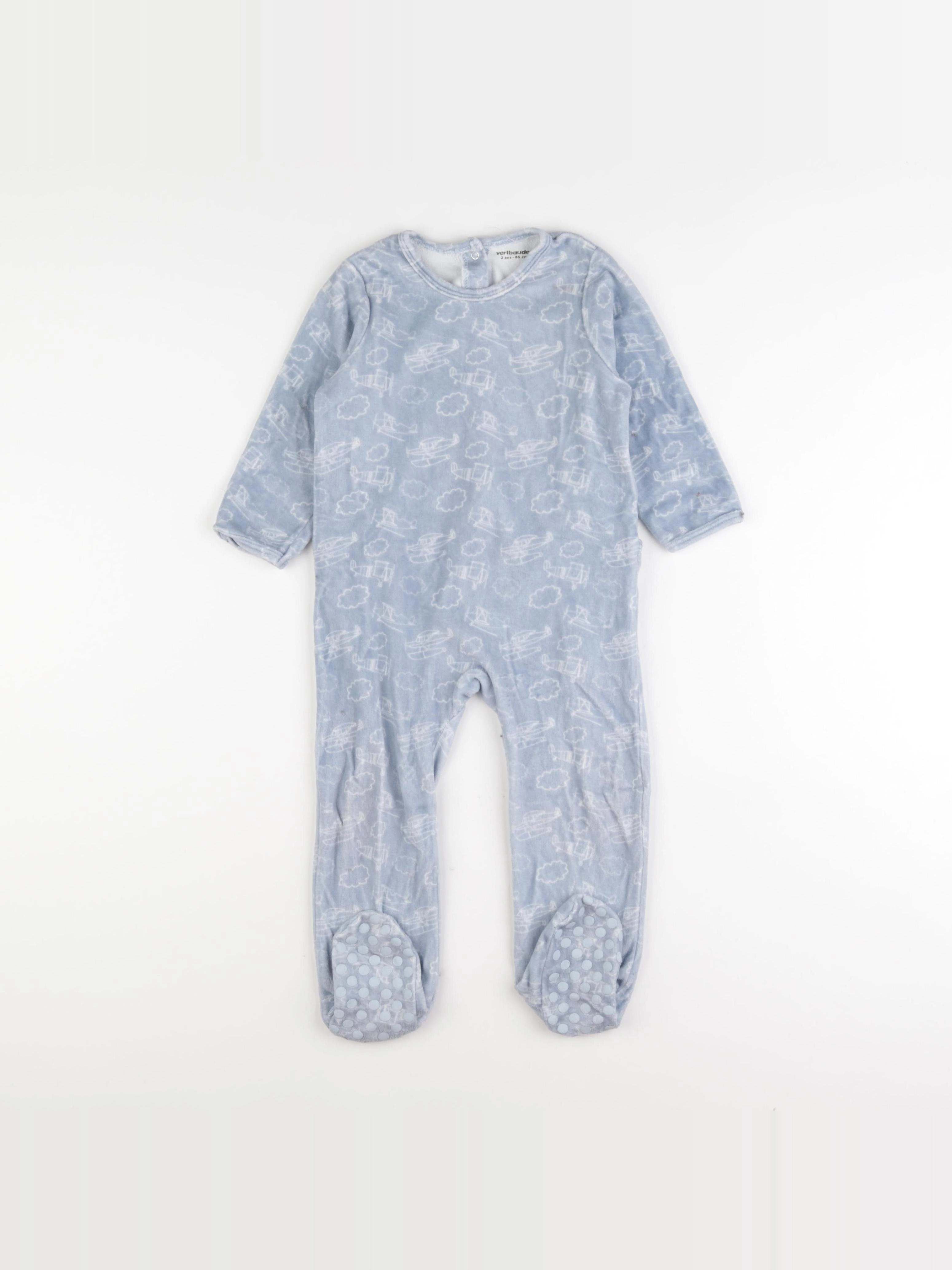 Vertbaudet - pyjama velours bleu - 2 ans