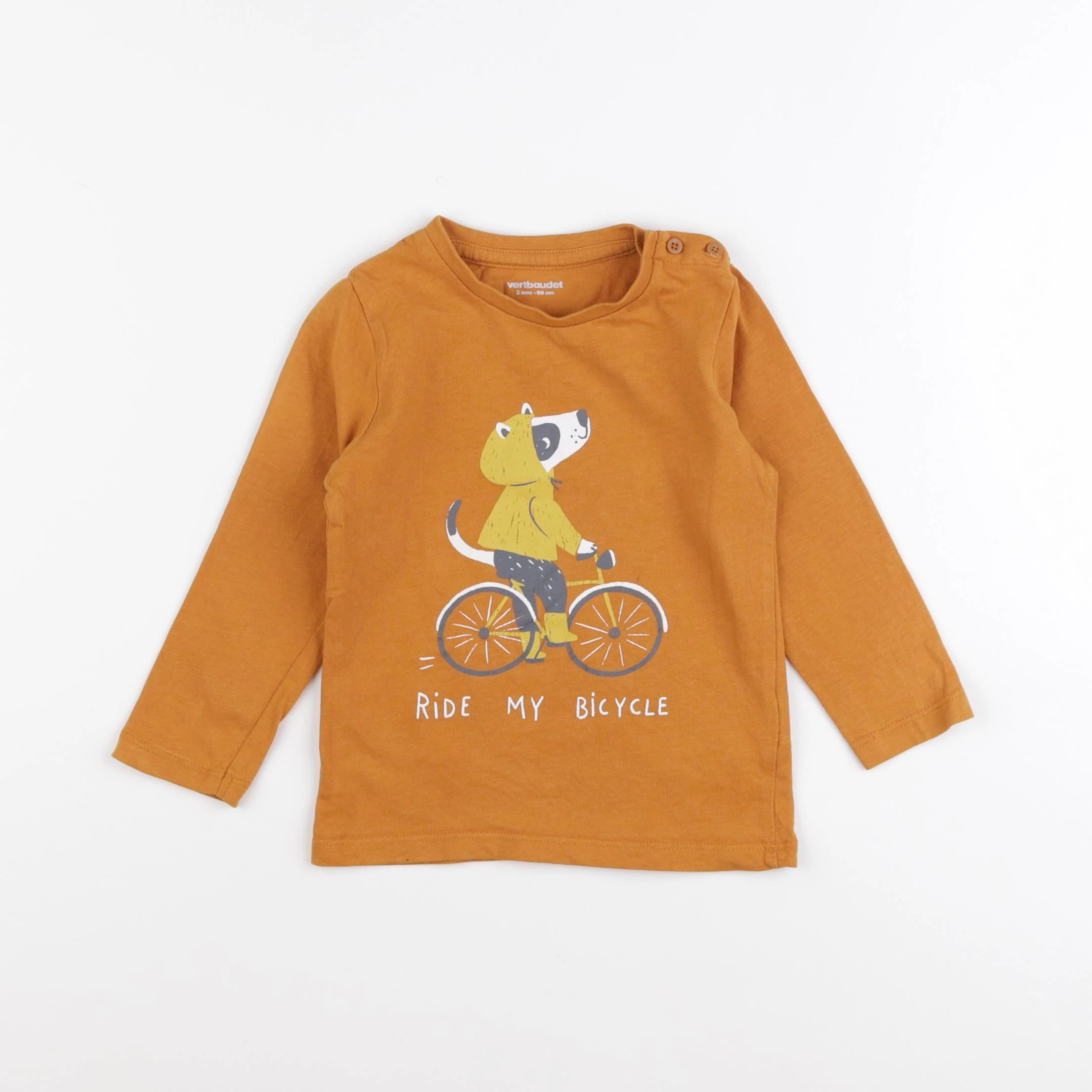 Vertbaudet - tee-shirt jaune - 2 ans