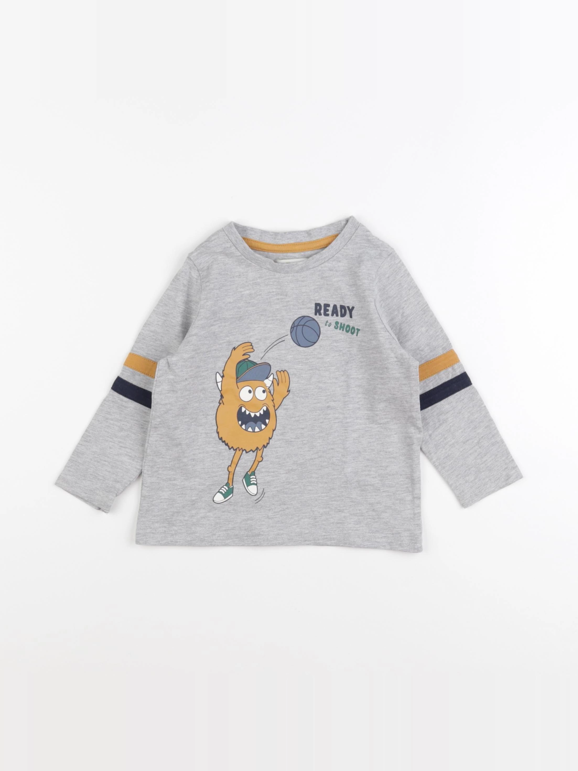 Vertbaudet - tee-shirt gris - 2 ans