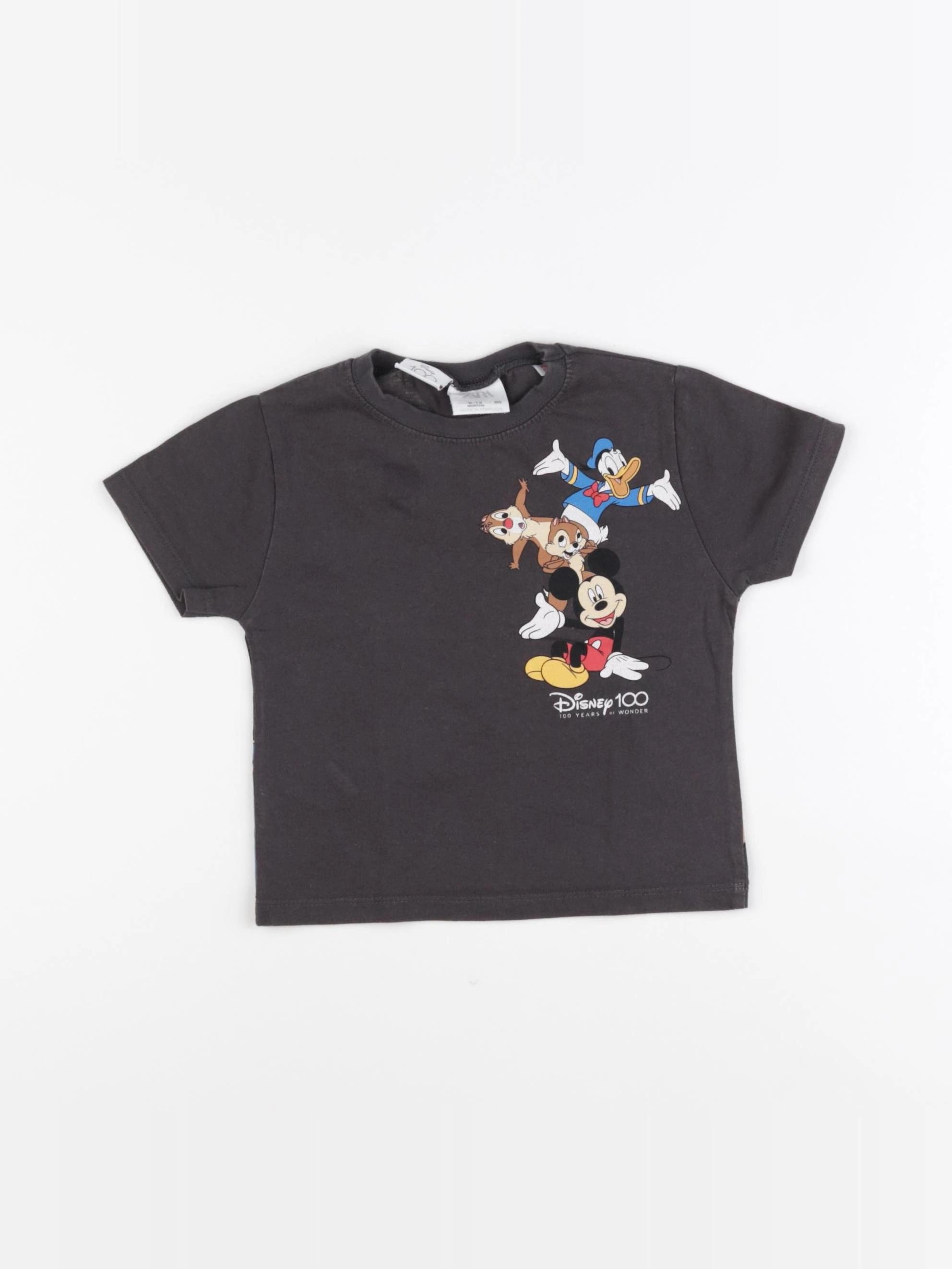 Zara - tee-shirt imprimé au dos marron - 9/12 mois