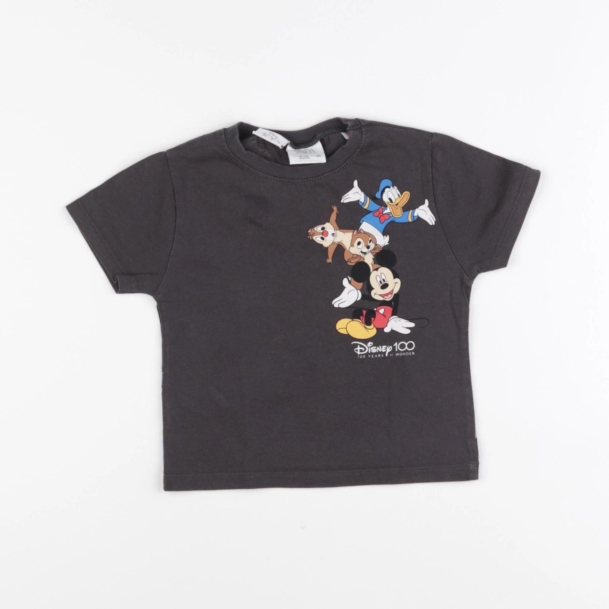 Zara - tee-shirt imprimé au dos marron - 9/12 mois