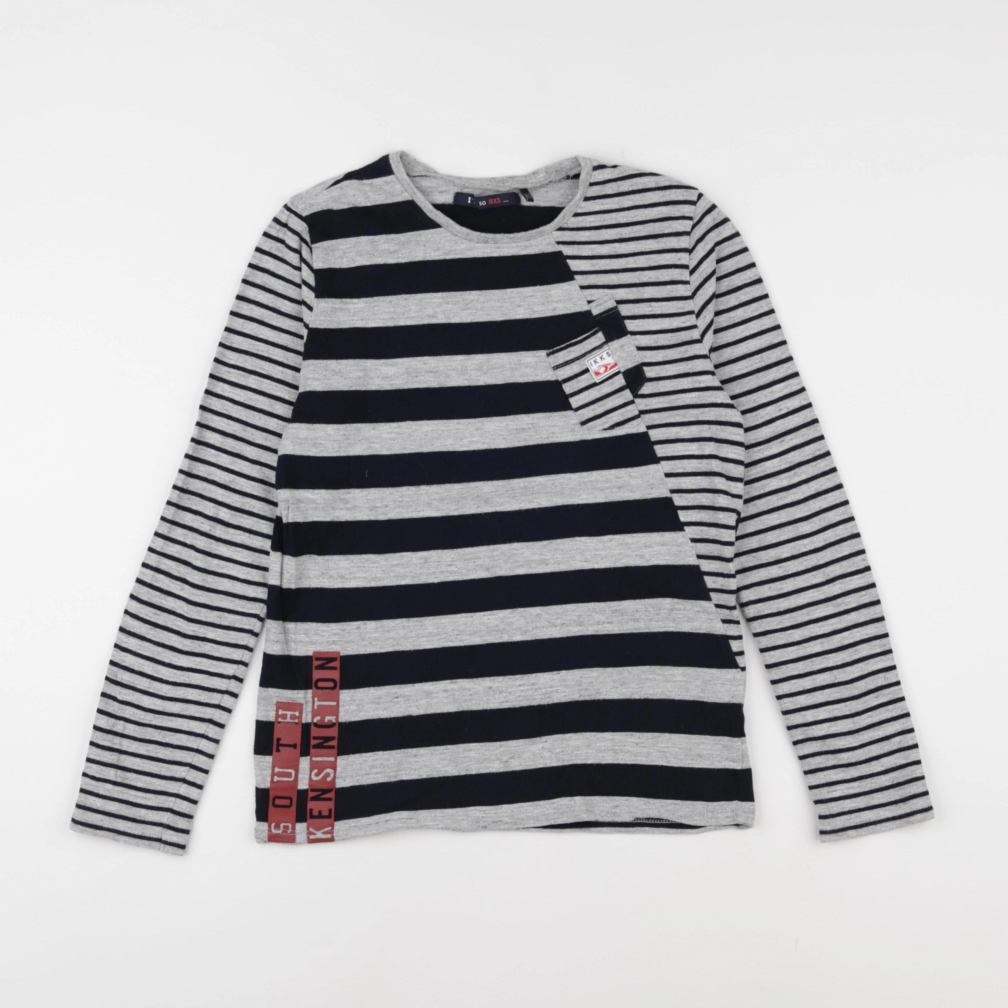 IKKS - tee-shirt gris, bleu - 12 ans