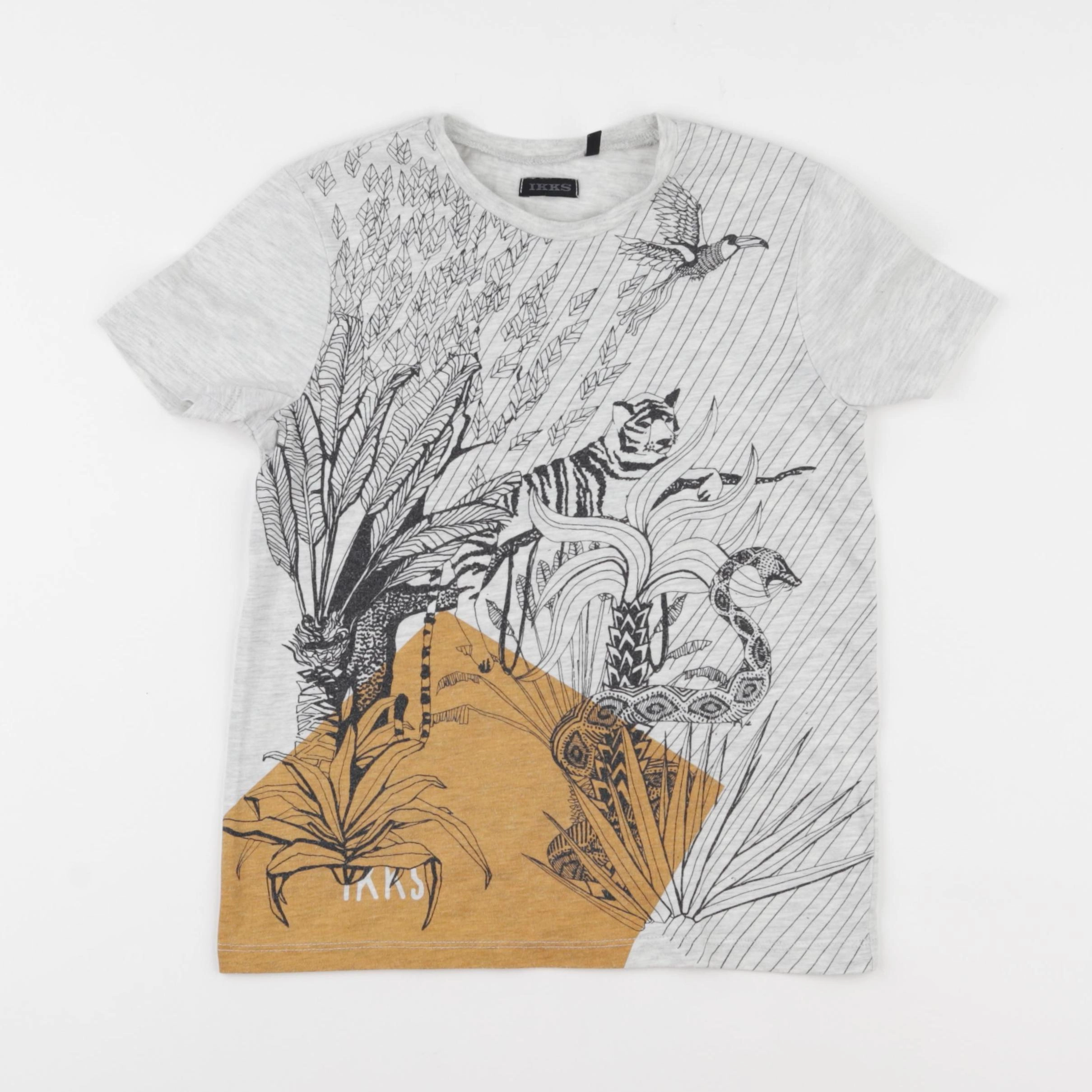 IKKS - tee-shirt gris, jaune - 8 ans