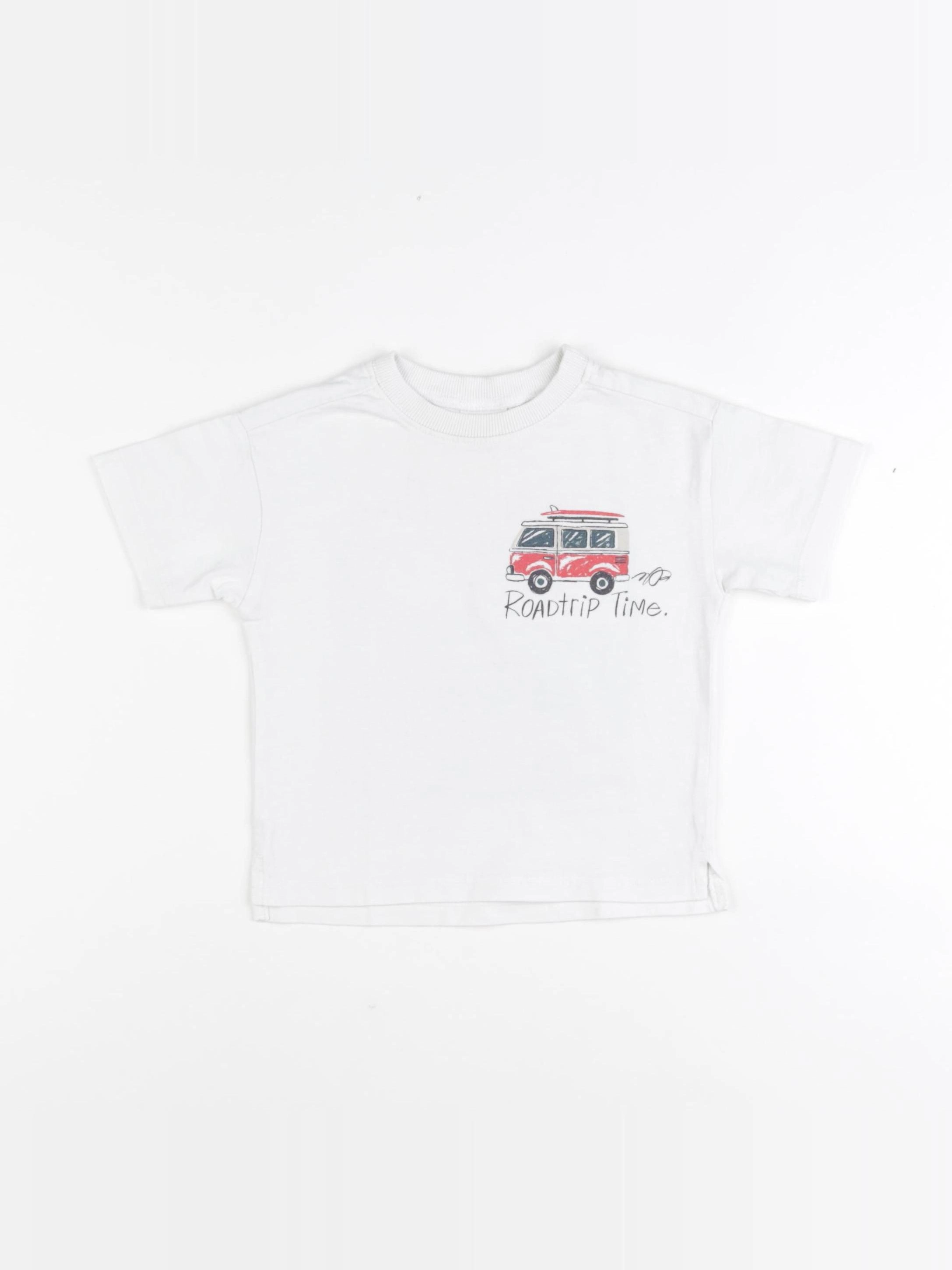 Zara - tee-shirt imprimé au dos blanc - 9/12 mois