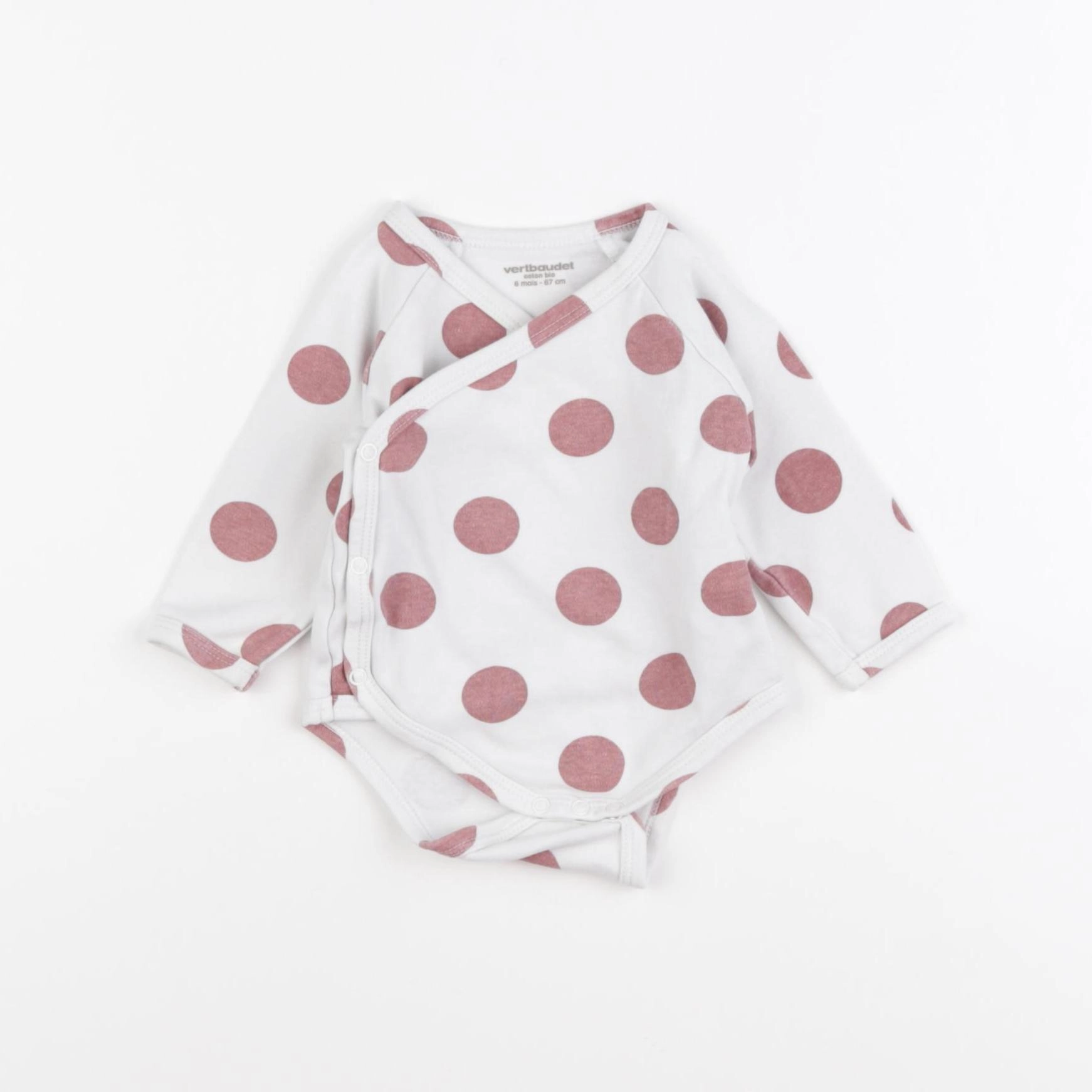 Vertbaudet - body blanc, rouge - 6 mois