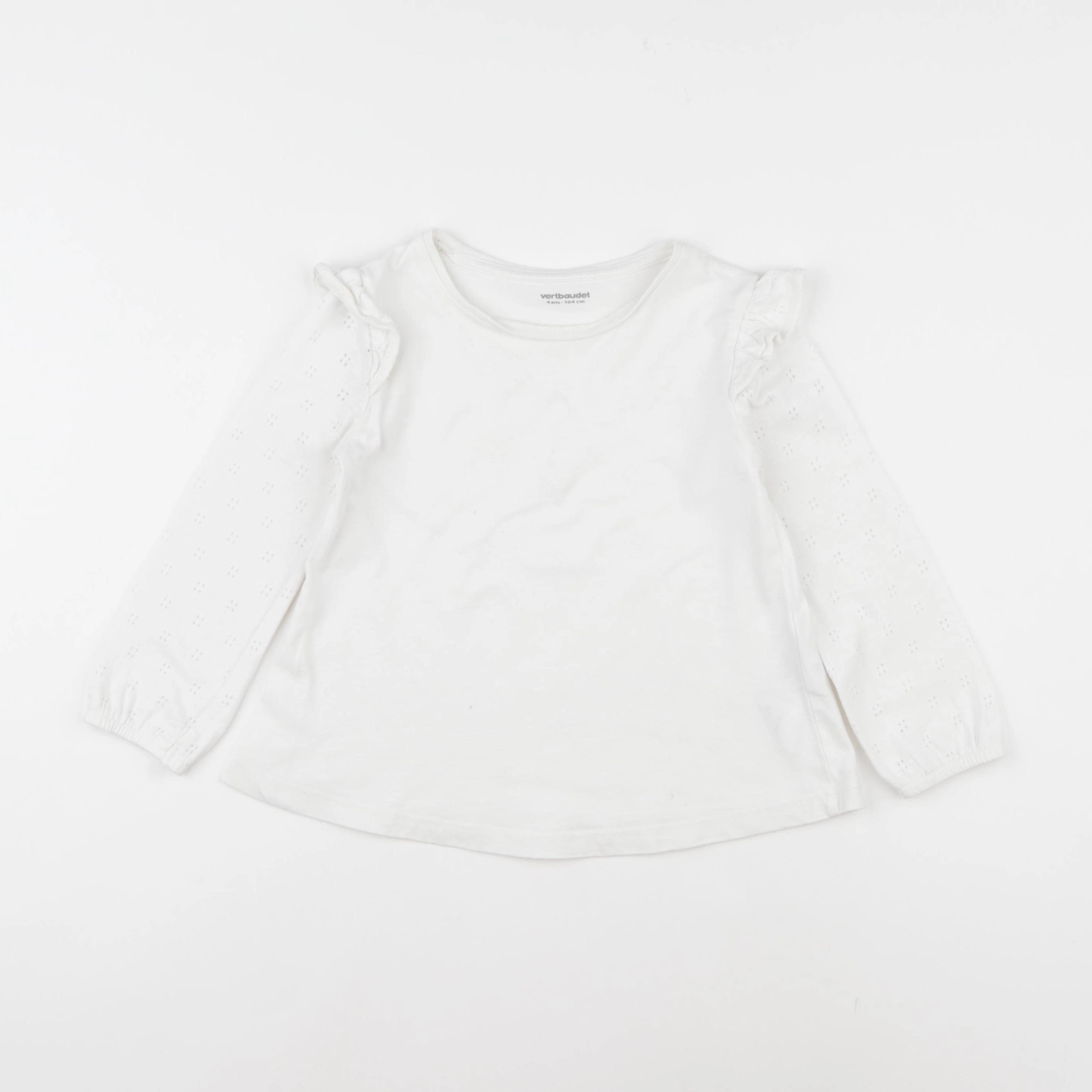 Vertbaudet - tee-shirt blanc - 4 ans