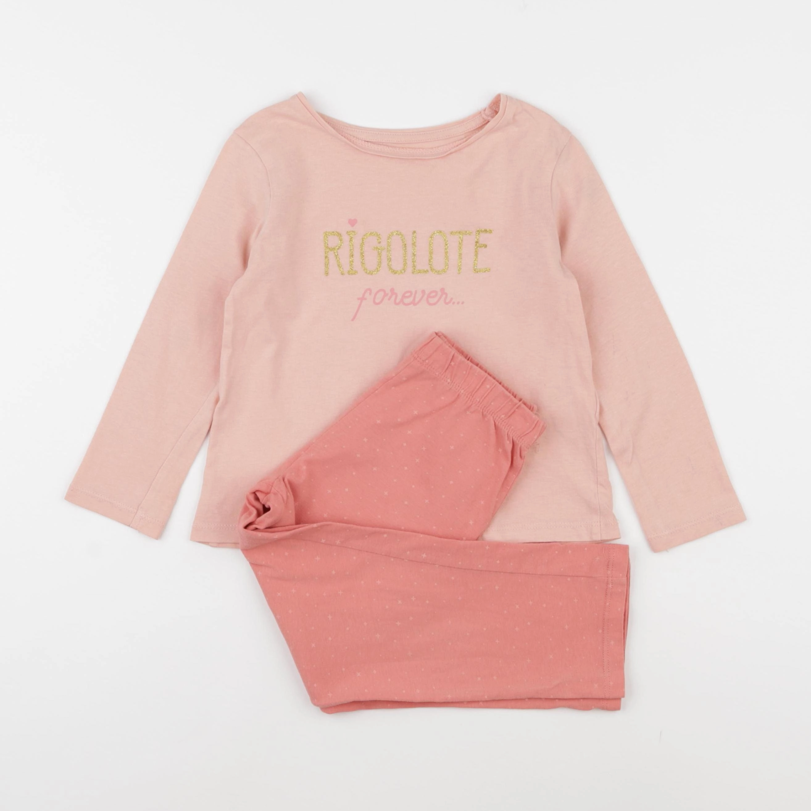 Vertbaudet - pyjama coton rose - 4 ans
