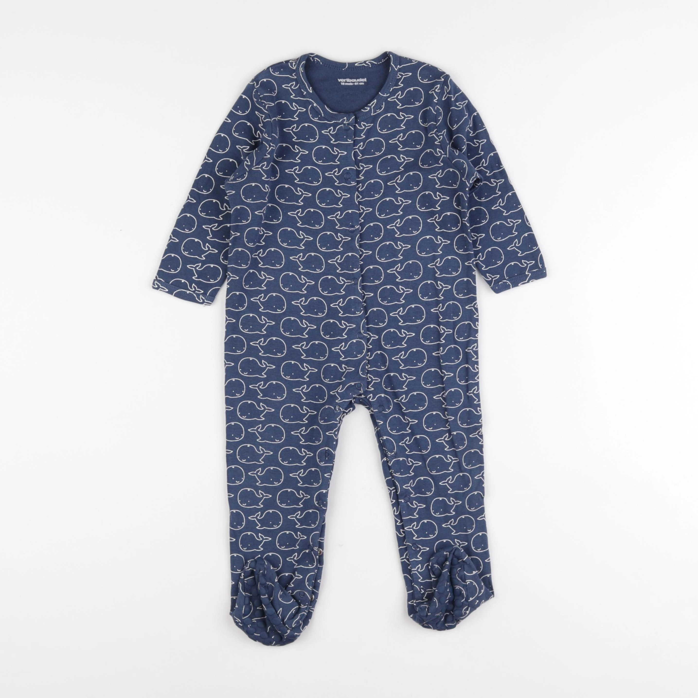 Vertbaudet - pyjama coton bleu - 18 mois