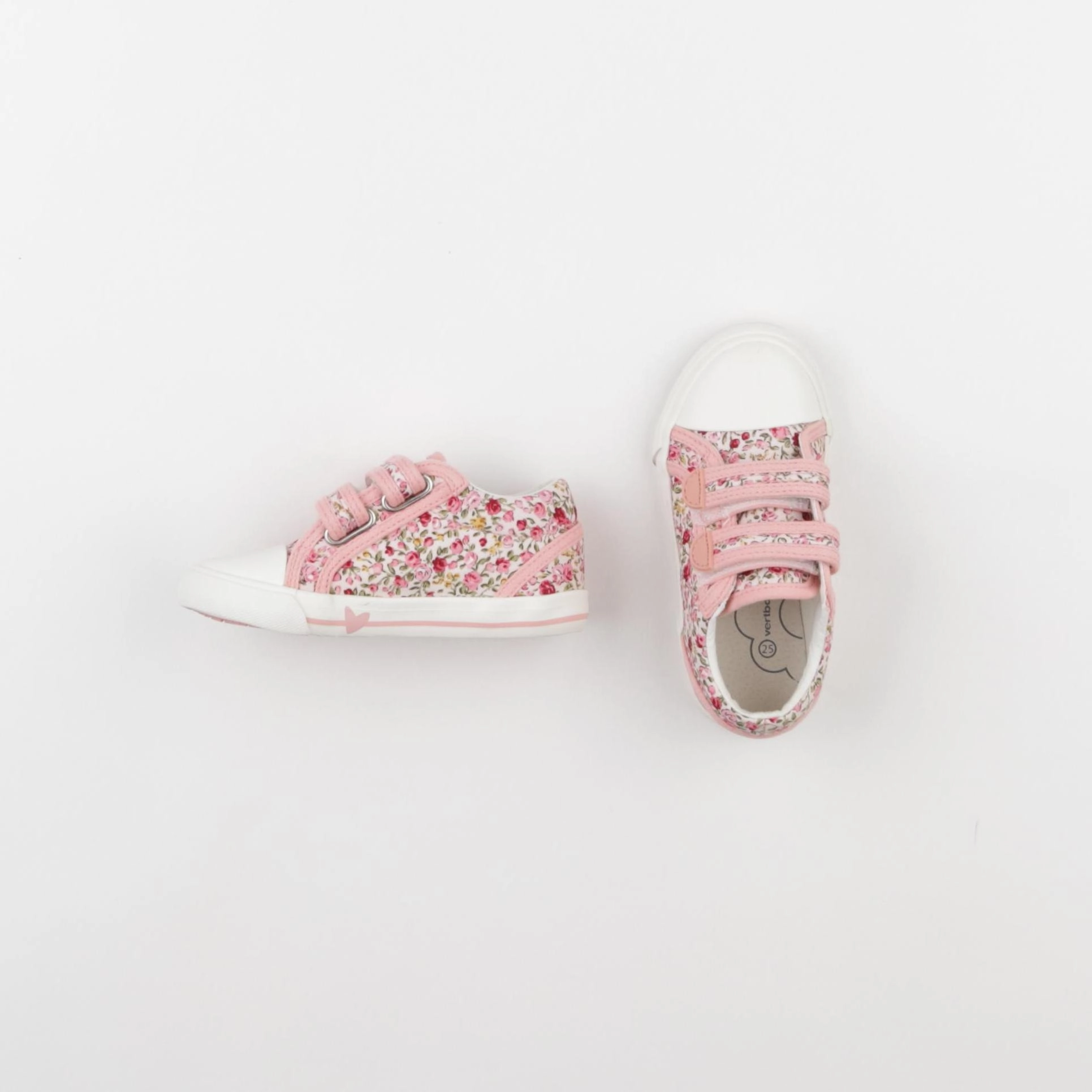 Vertbaudet - tennis à scratch/ lacets rose - pointure 25