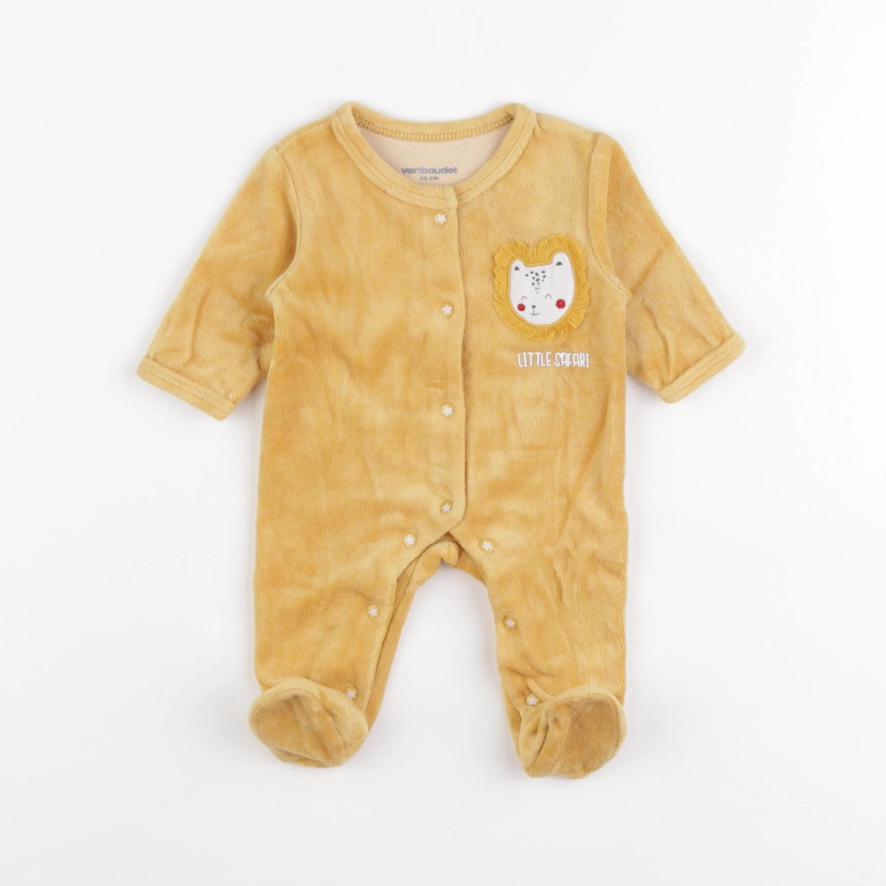 Vertbaudet - pyjama velours jaune - 0 mois