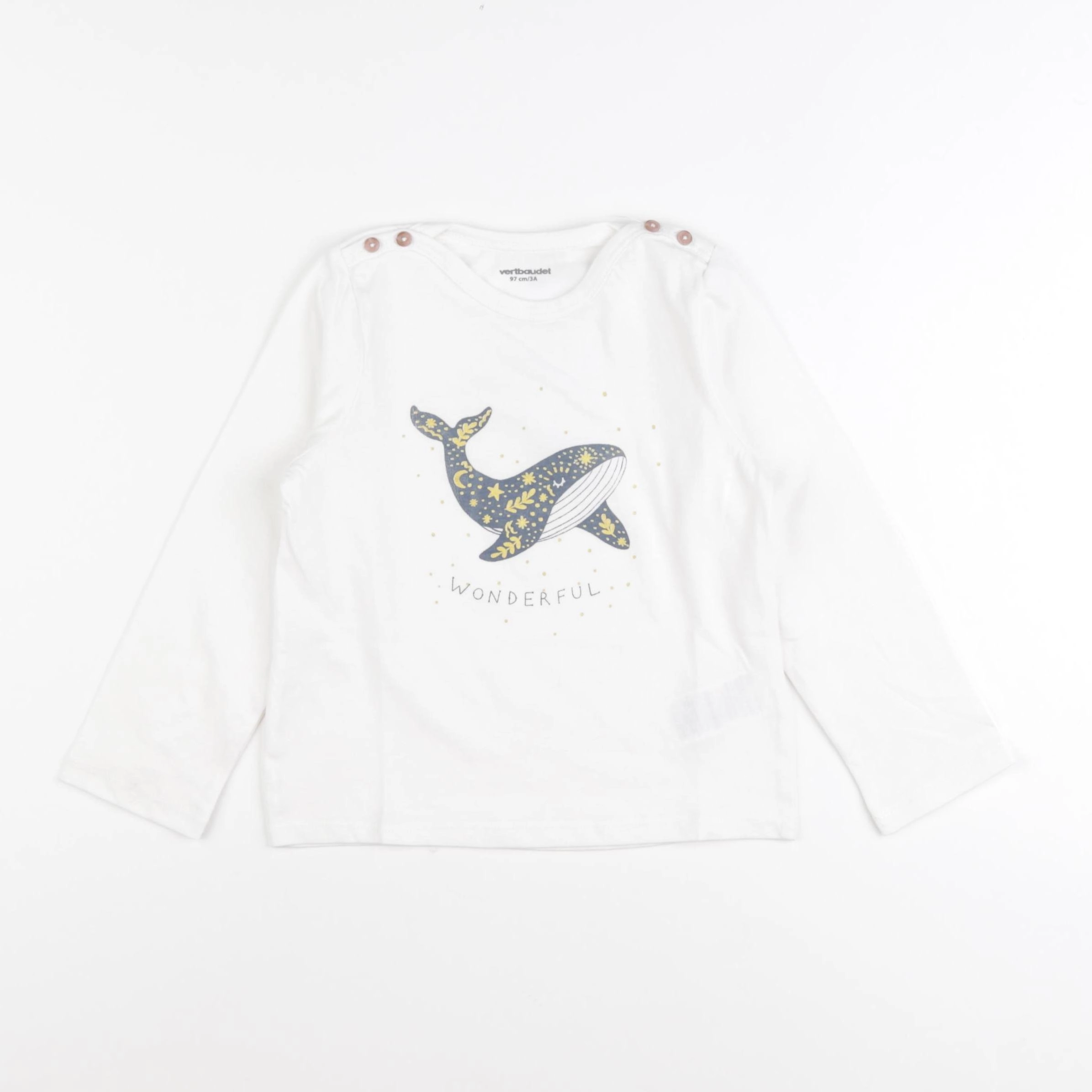 Vertbaudet - tee-shirt beige - 3 ans