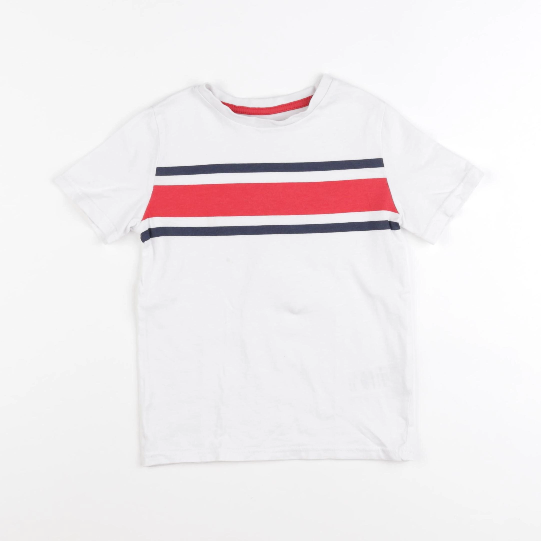 Vertbaudet - tee-shirt blanc, rouge - 5 ans