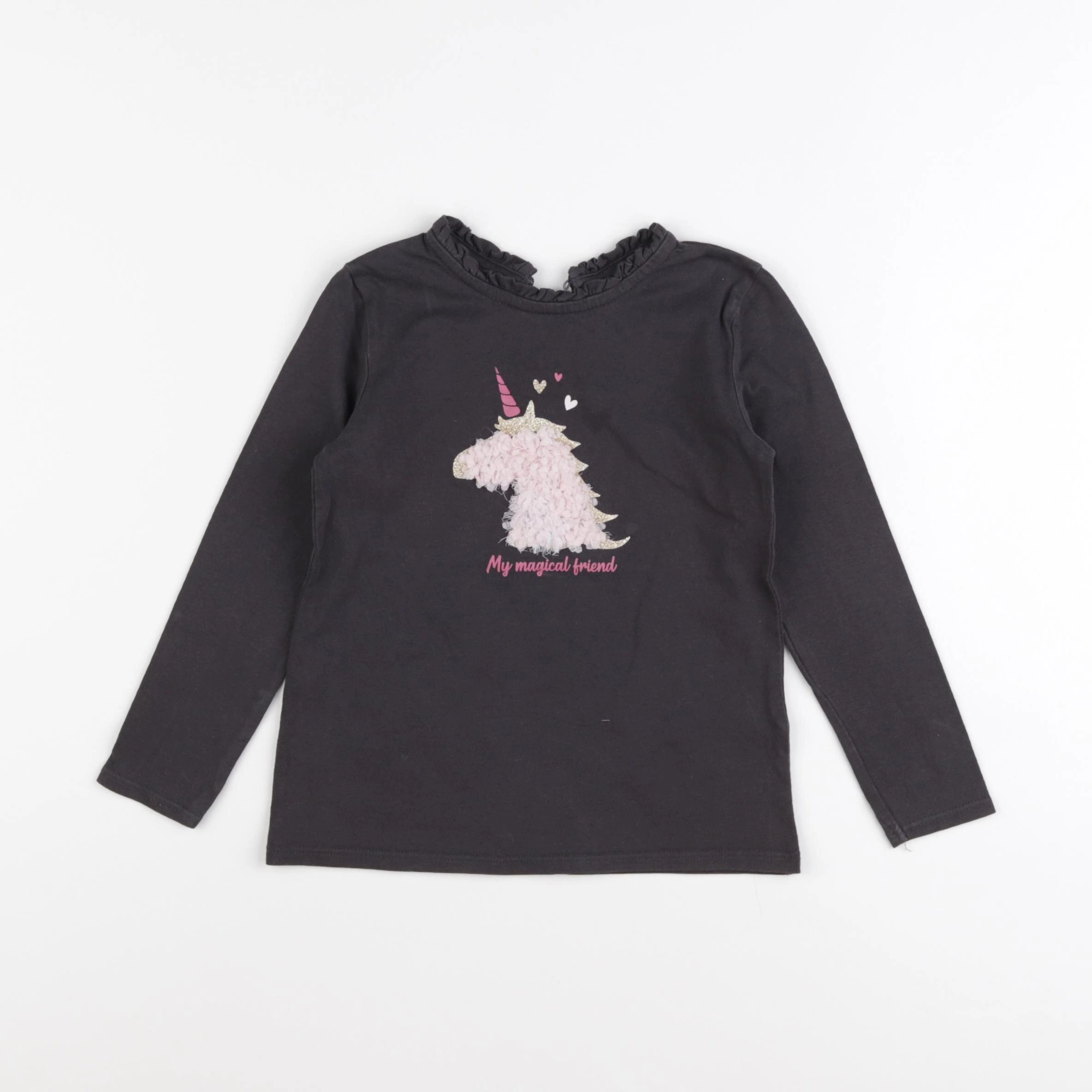 Vertbaudet - tee-shirt marron, rose - 4 ans