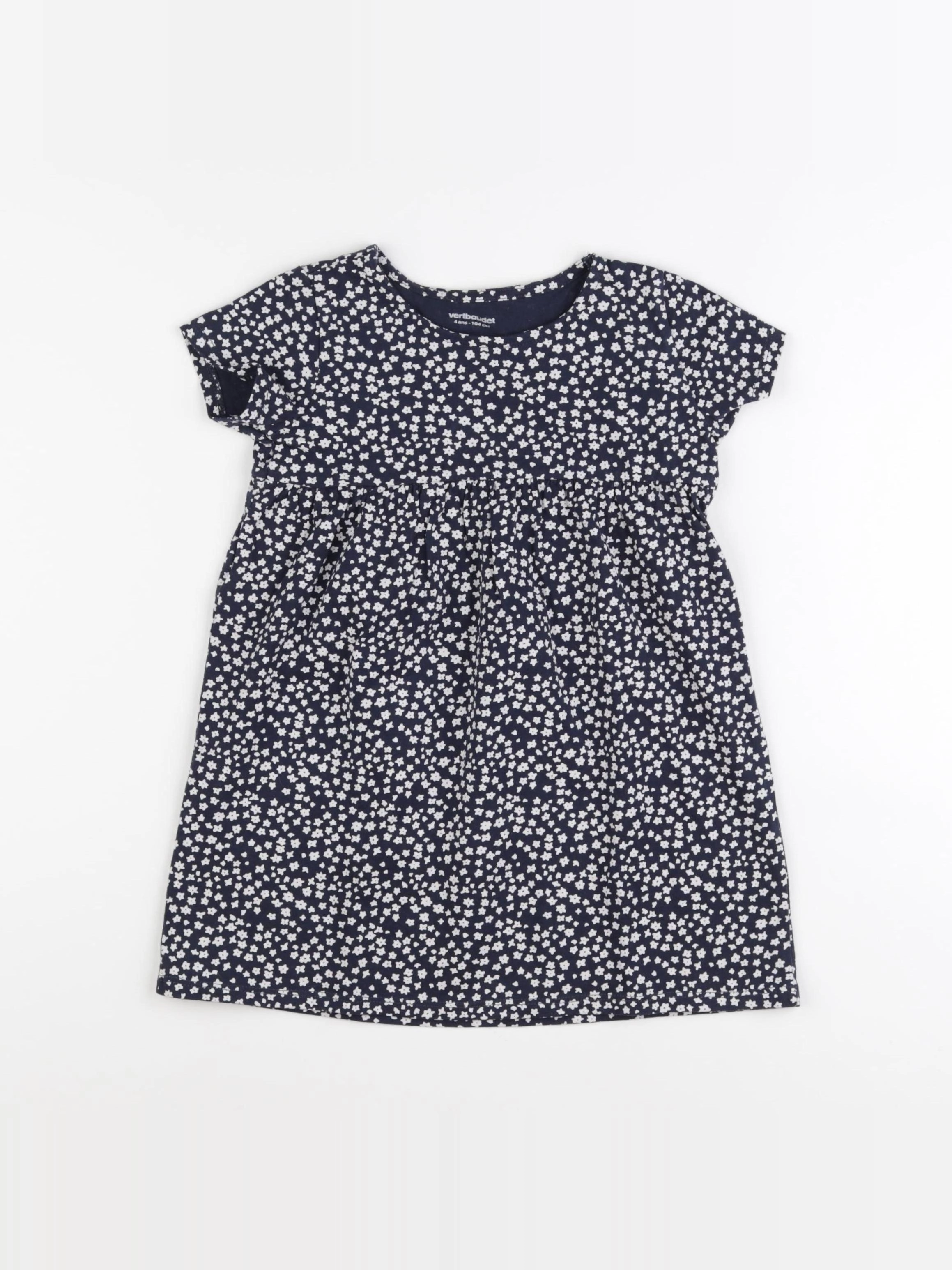 Vertbaudet - robe blanc, bleu - 4 ans