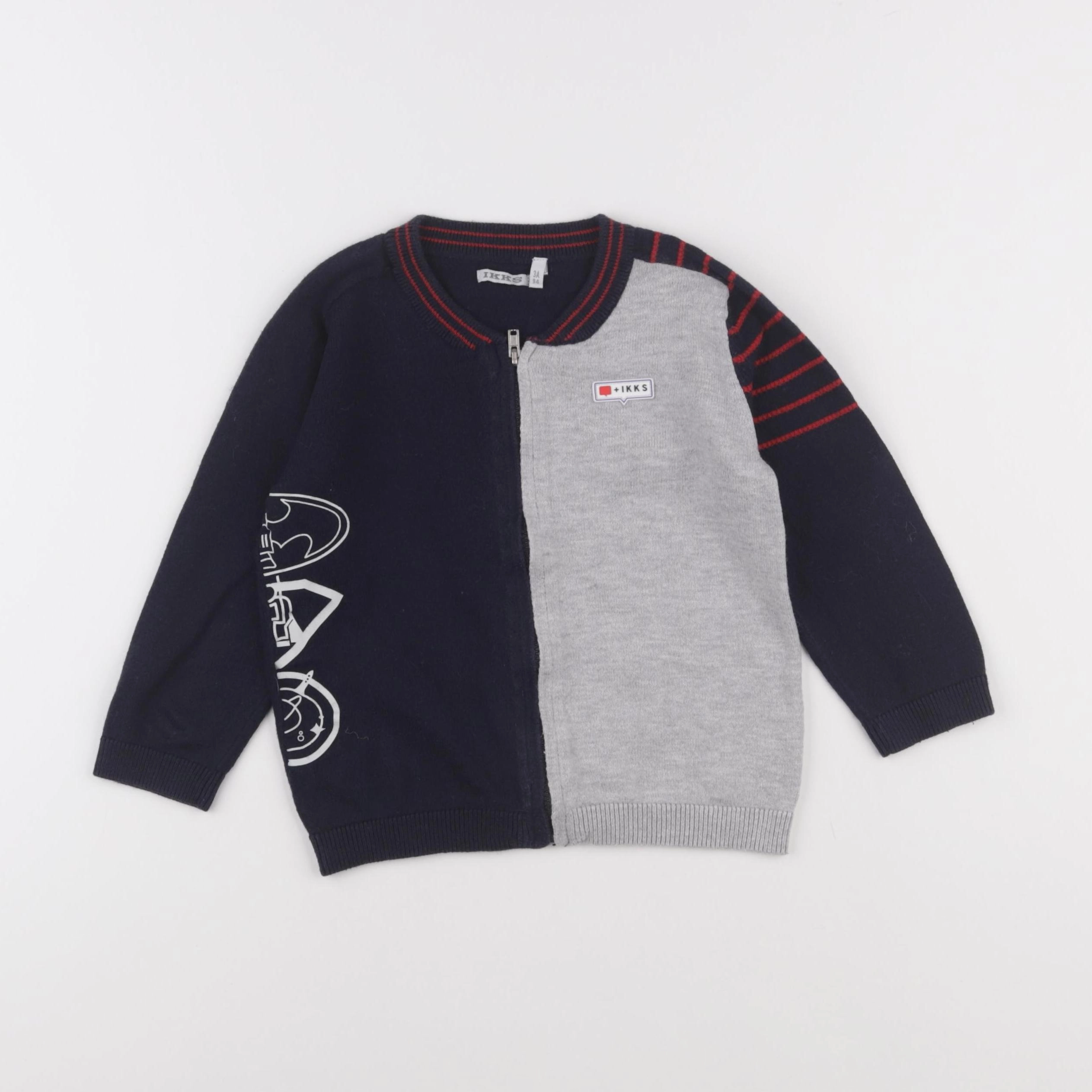 IKKS - gilet bleu, gris - 3 ans