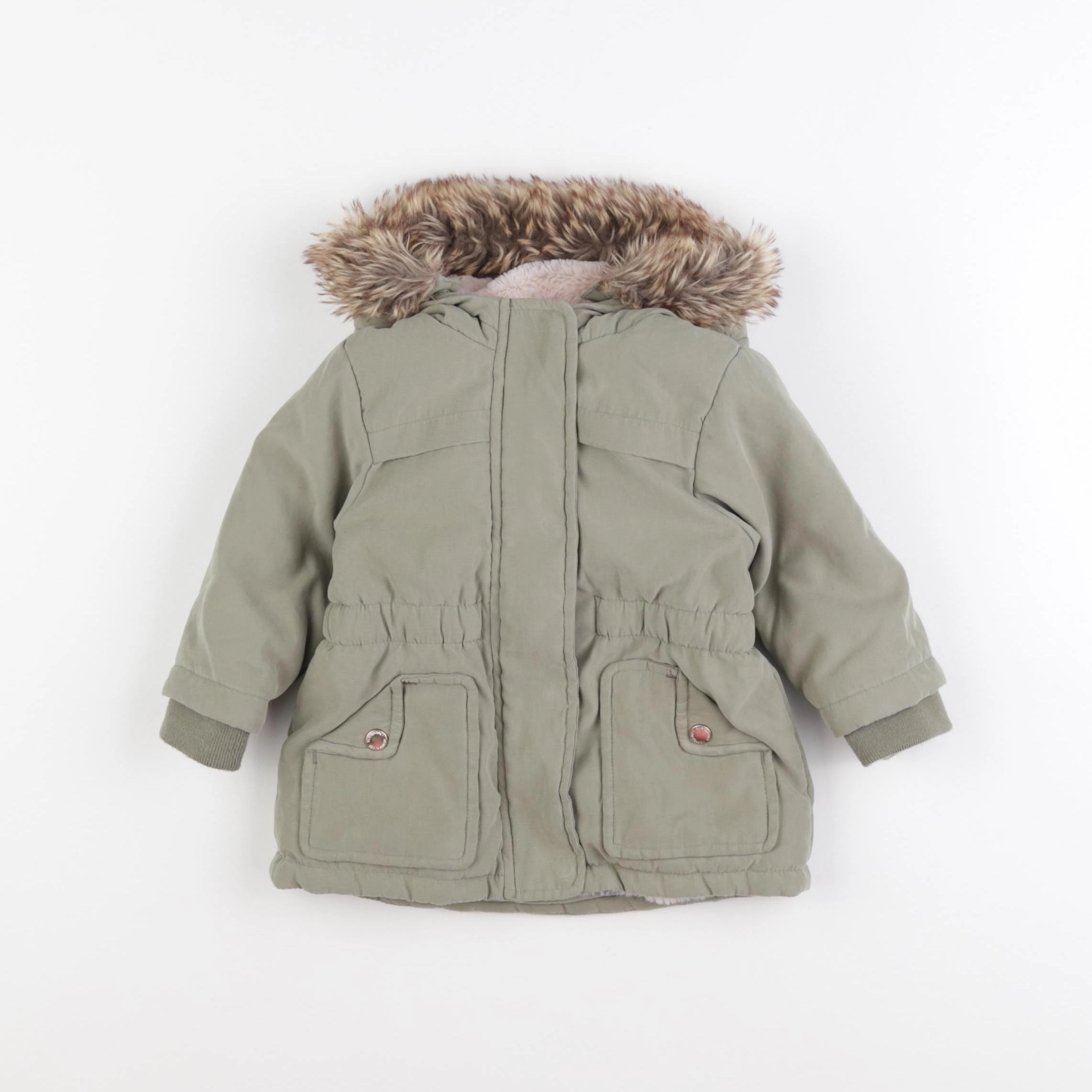 Vertbaudet - manteau vert - 9 mois