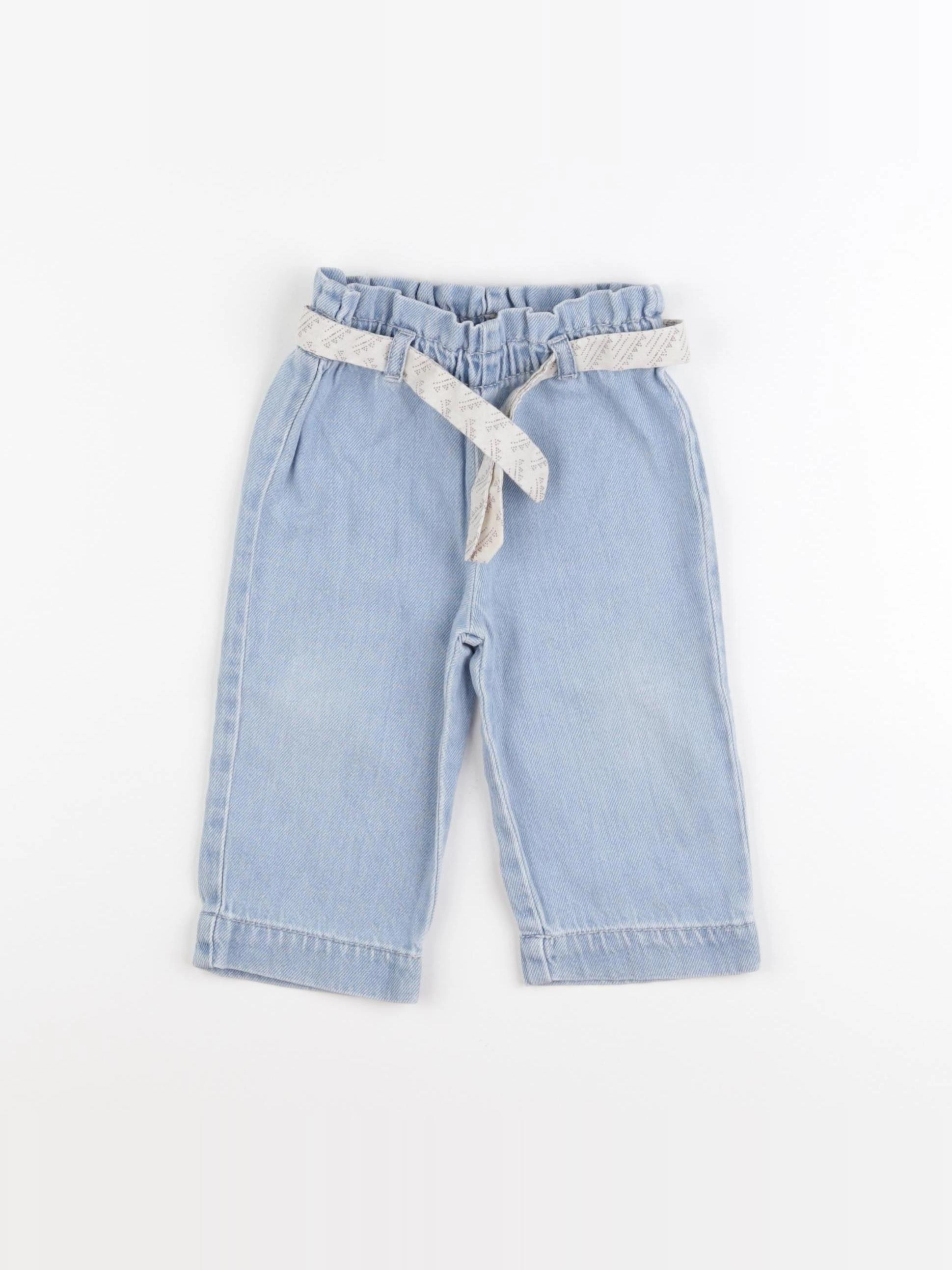 Vertbaudet - pantalon bleu - 12 mois
