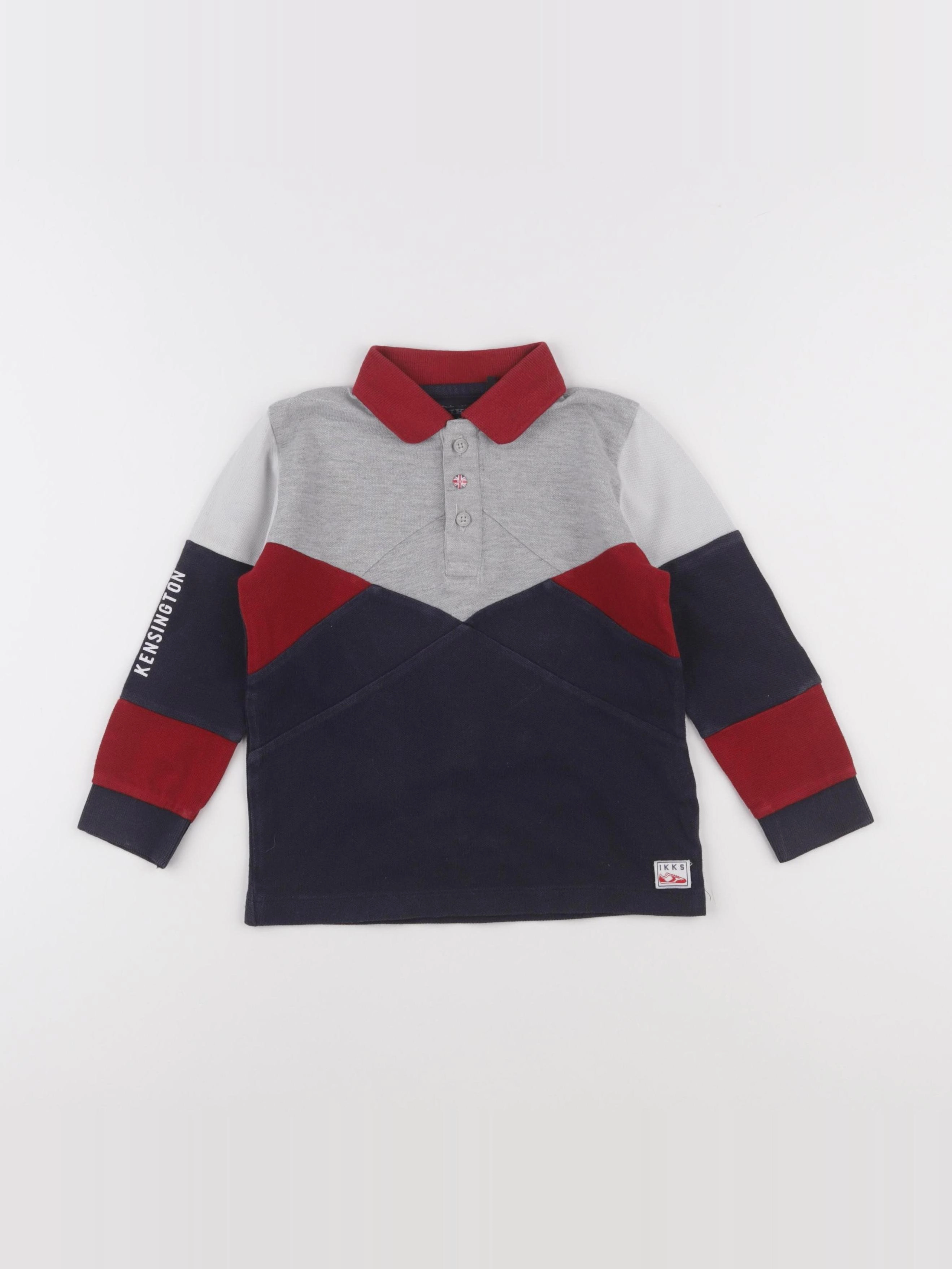 IKKS - polo gris, bleu - 3 ans