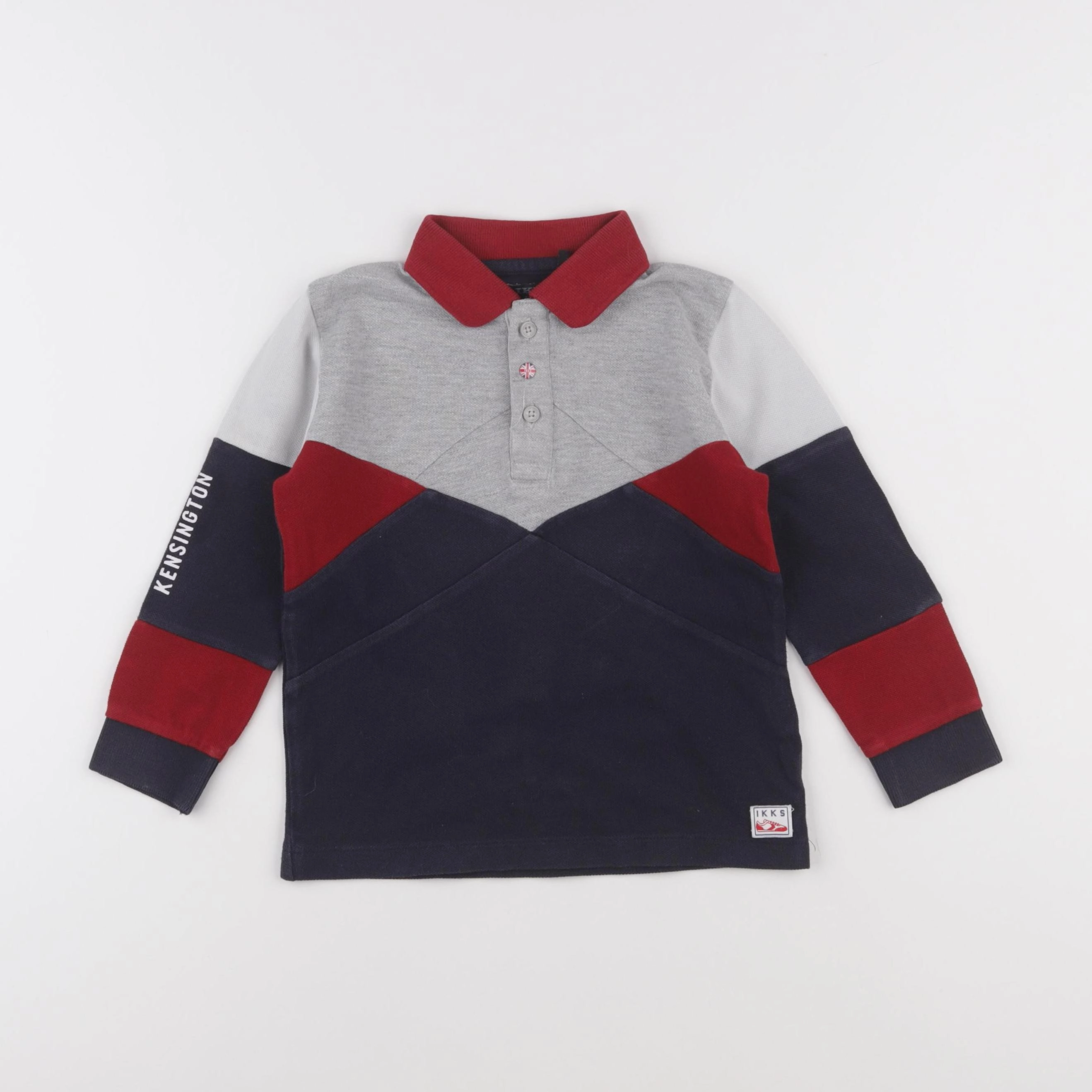 IKKS - polo gris, bleu - 3 ans