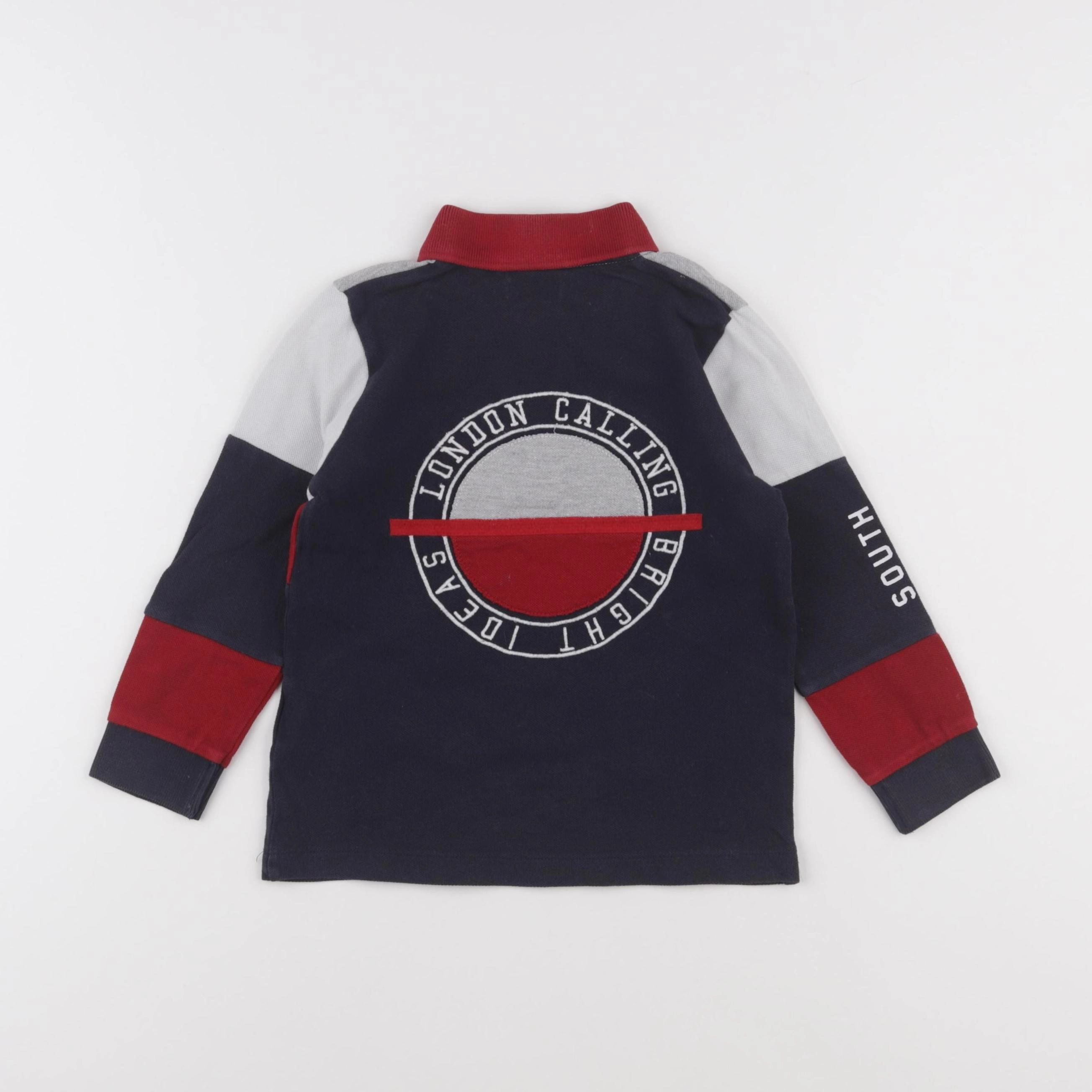IKKS - polo gris, bleu - 3 ans