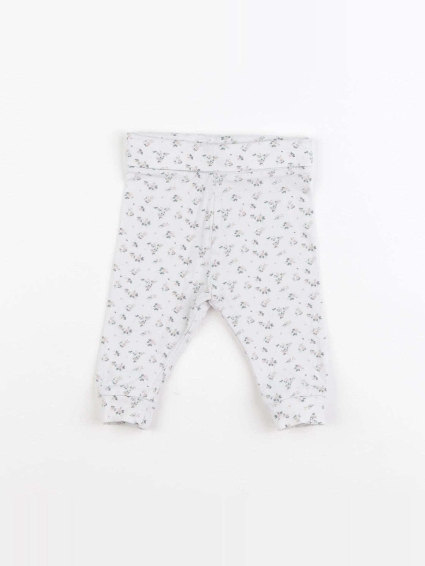 Vertbaudet - legging blanc, vert - 1 mois