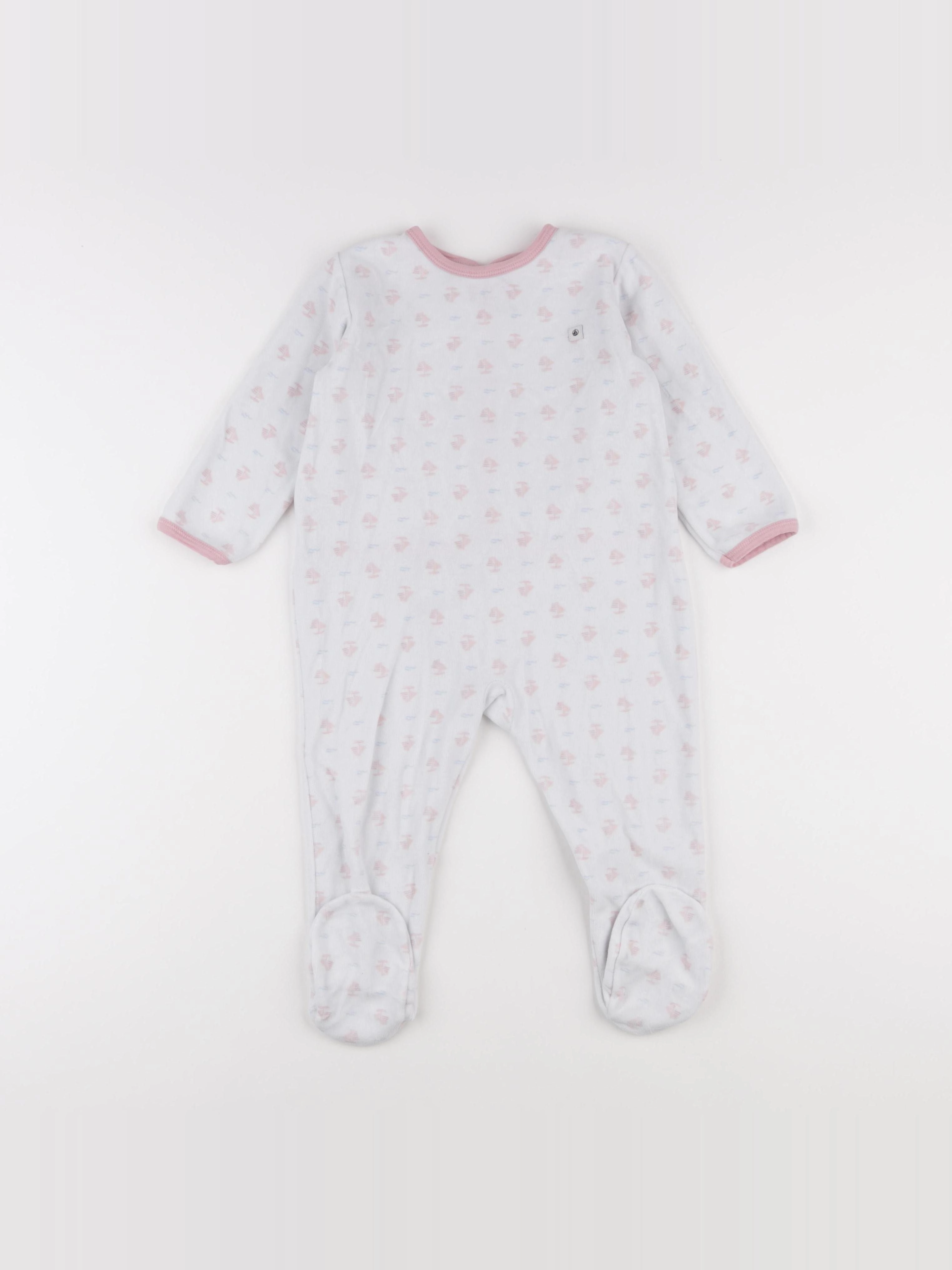 Petit Bateau - pyjama velours blanc - 24 mois