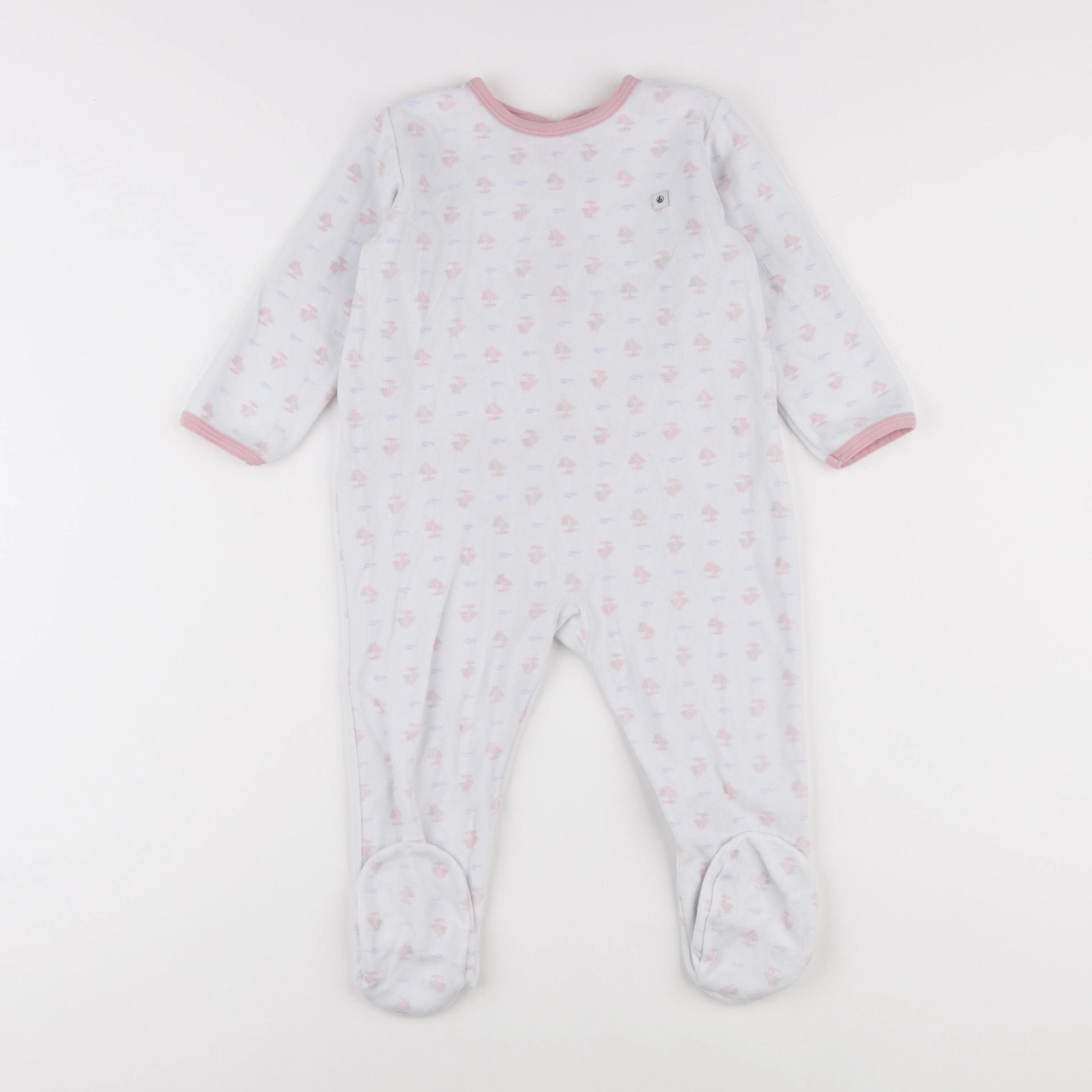 Petit Bateau - pyjama velours blanc - 24 mois