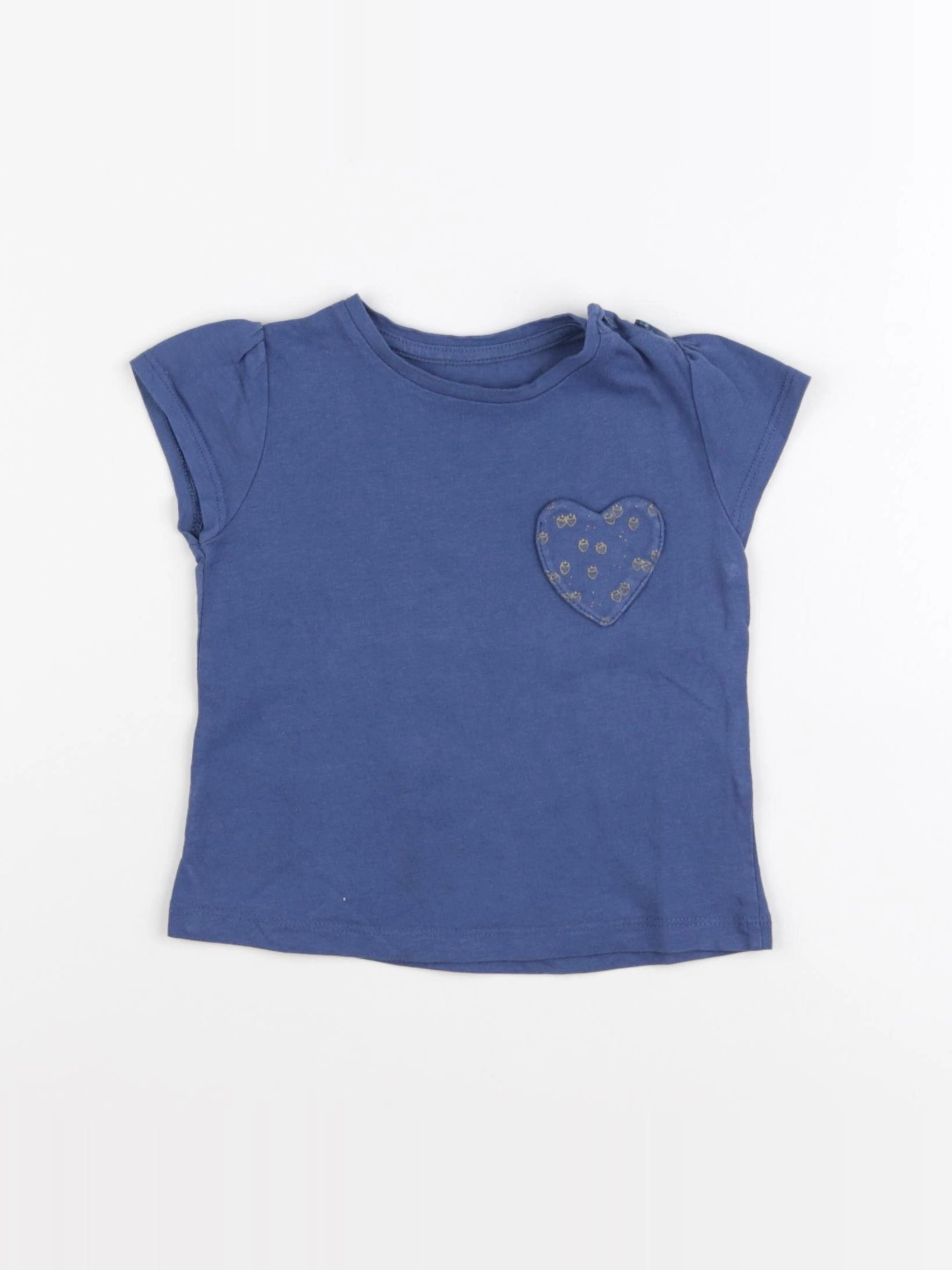 Vertbaudet - tee-shirt bleu - 12 mois