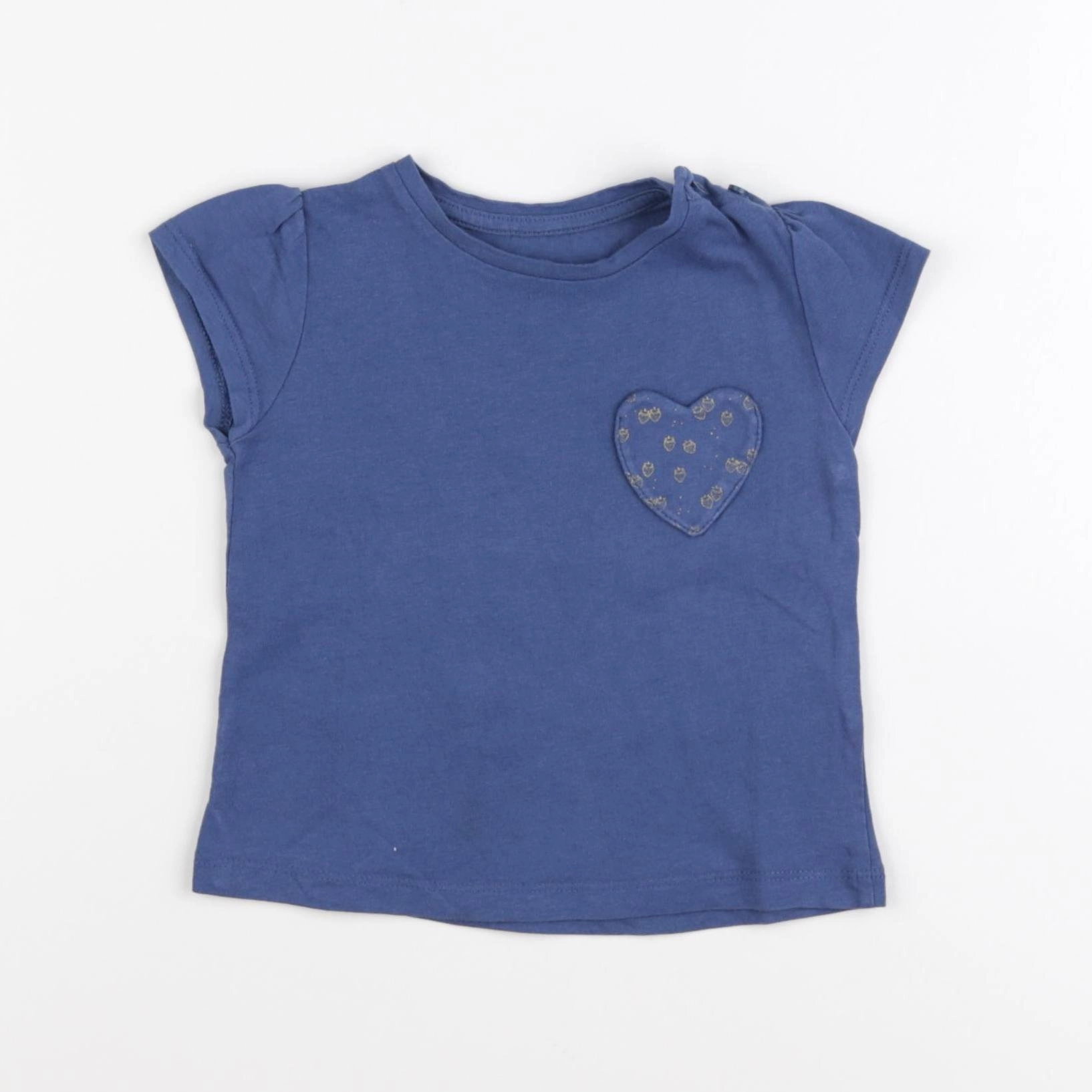 Vertbaudet - tee-shirt bleu - 12 mois