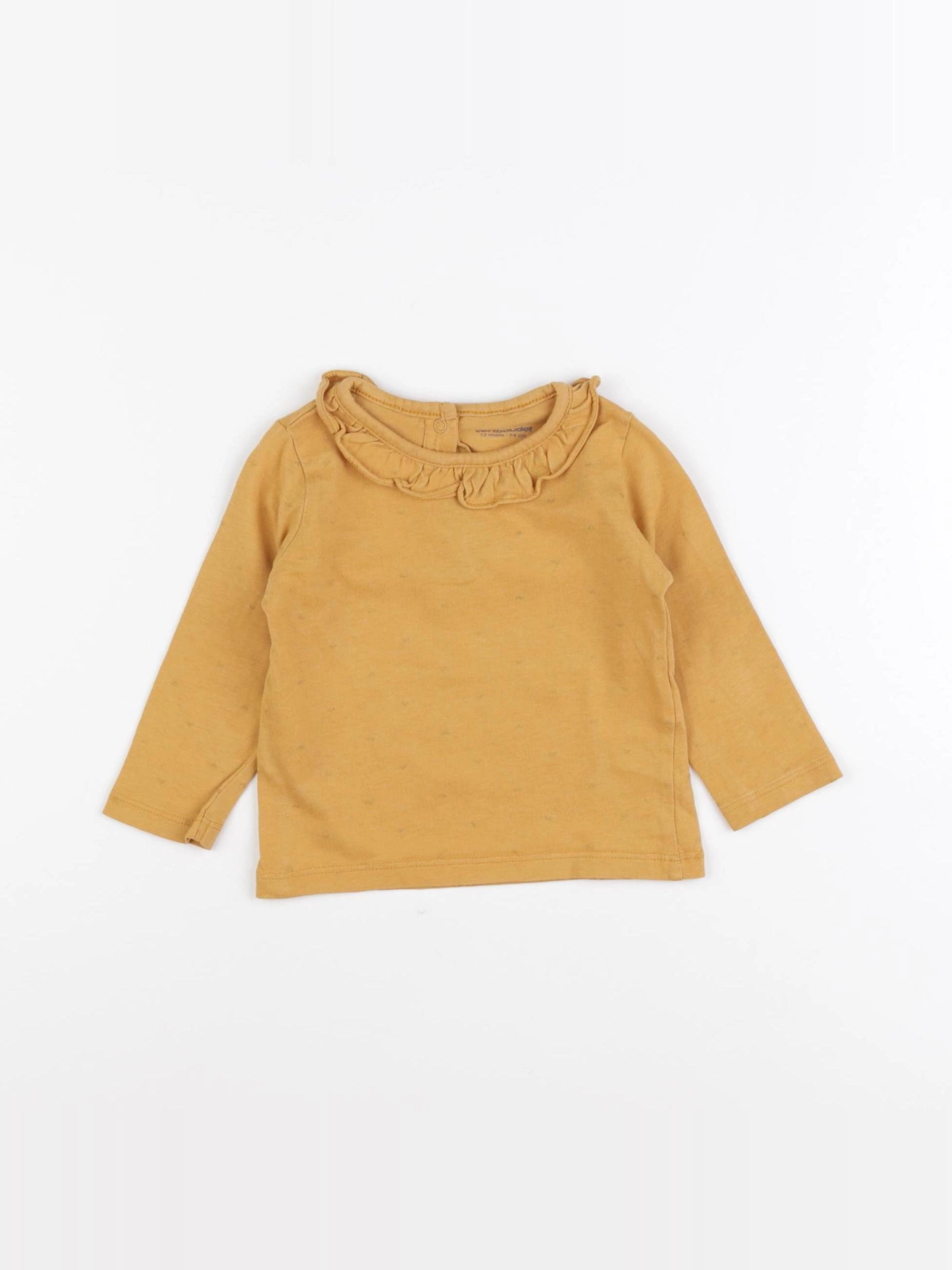Vertbaudet - tee-shirt jaune - 12 mois