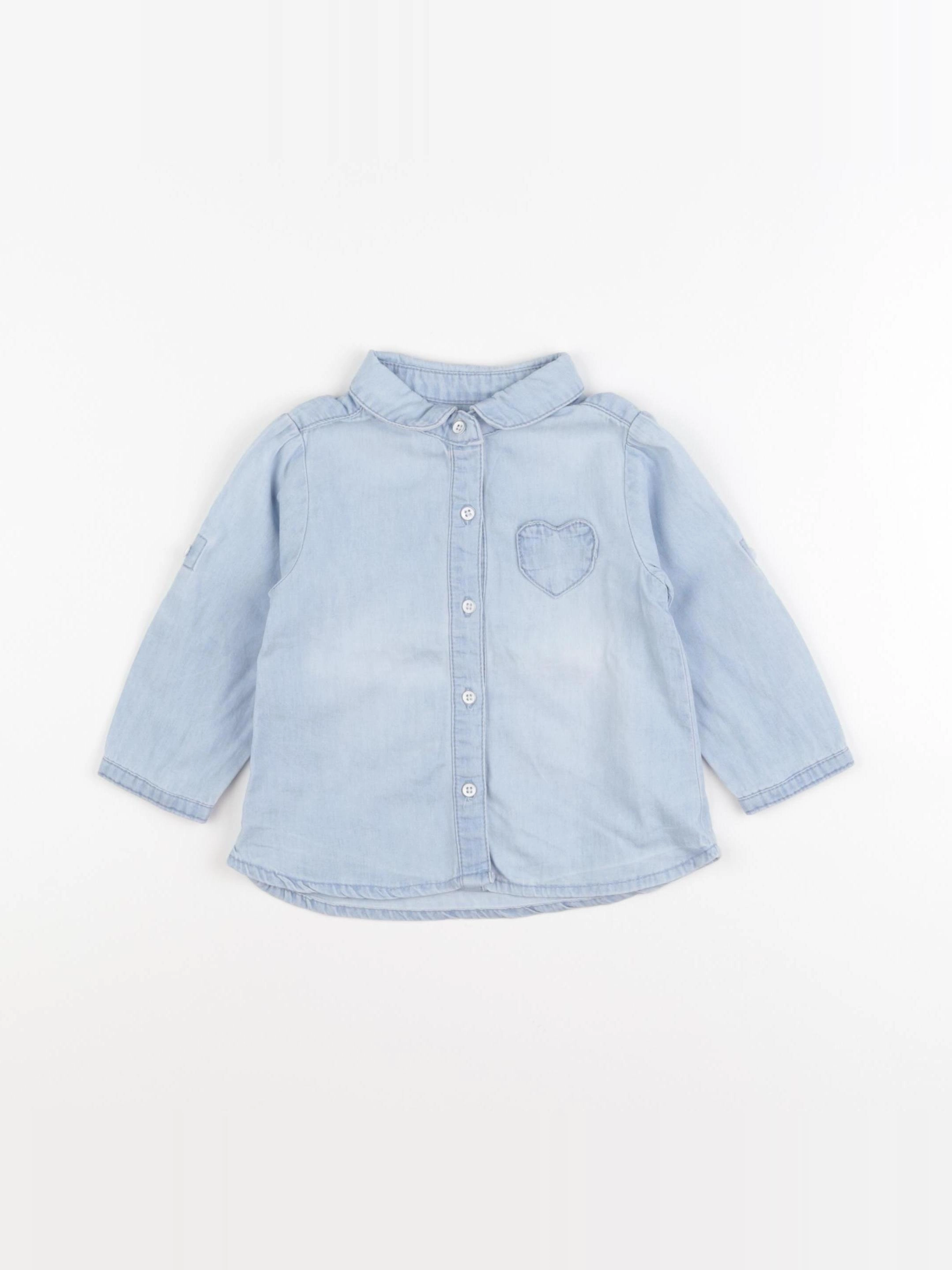 Vertbaudet - chemise bleu - 12 mois