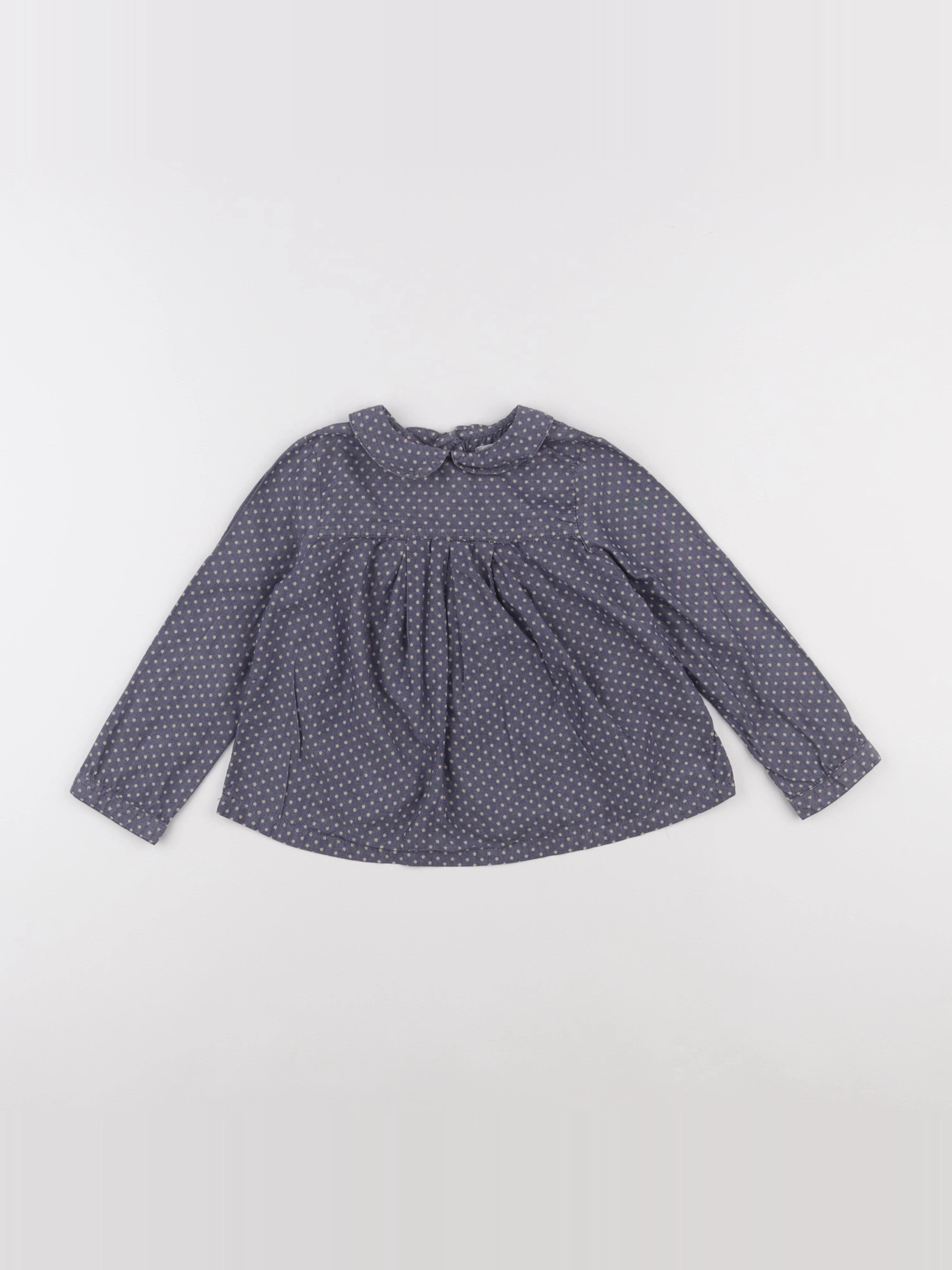 Monoprix - blouse bleu - 4 ans