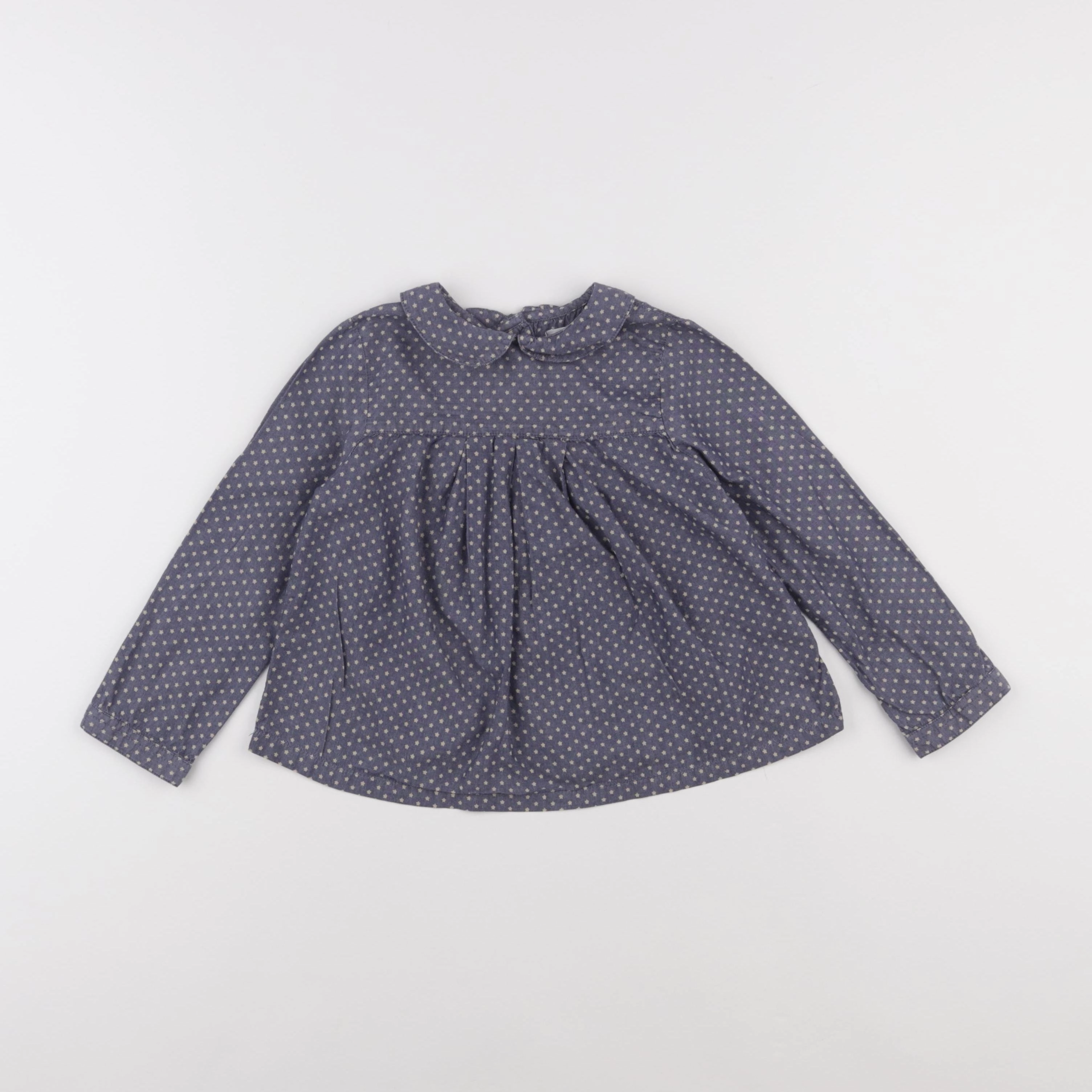 Monoprix - blouse bleu - 4 ans