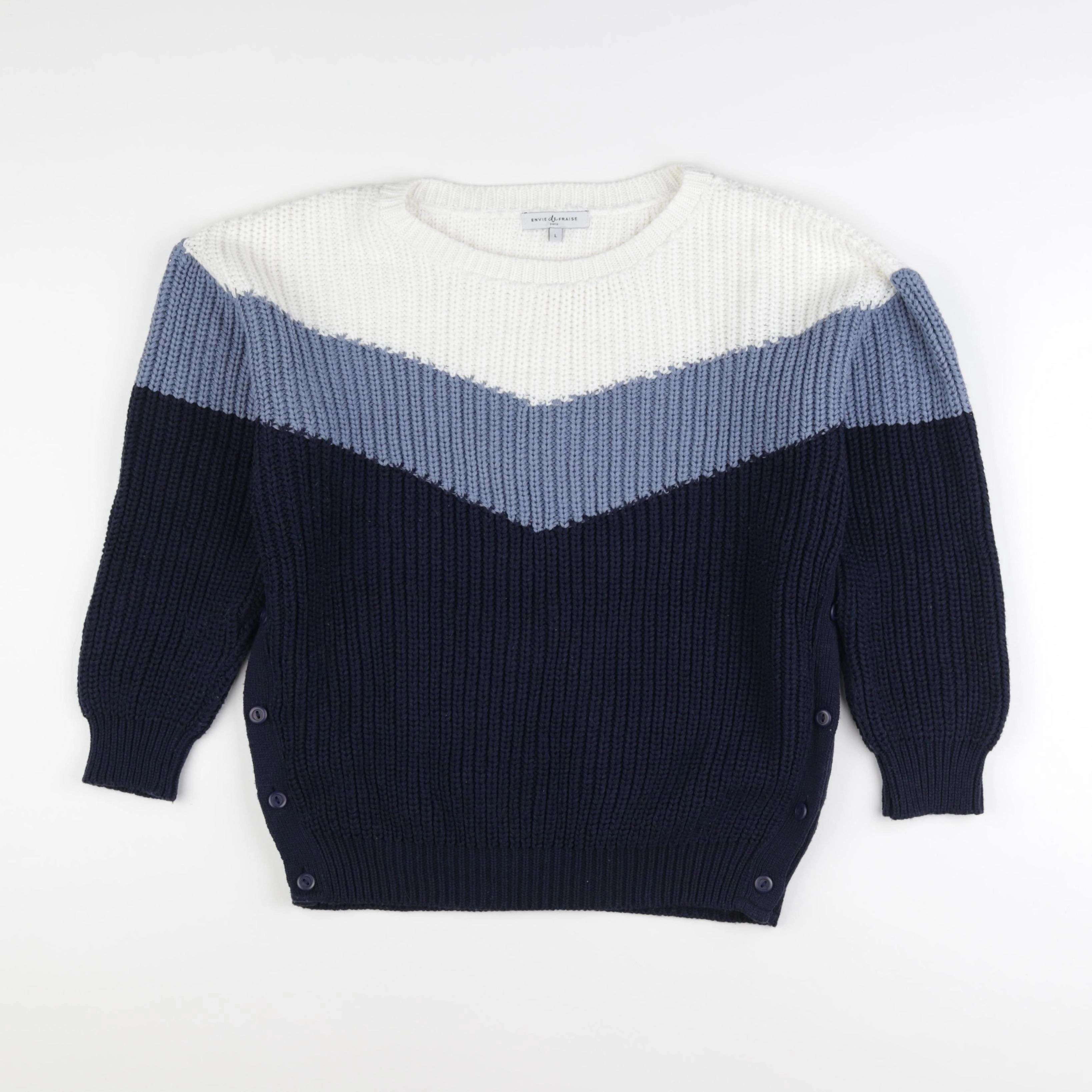 Envie de fraise - pull grossesse bleu, blanc - l