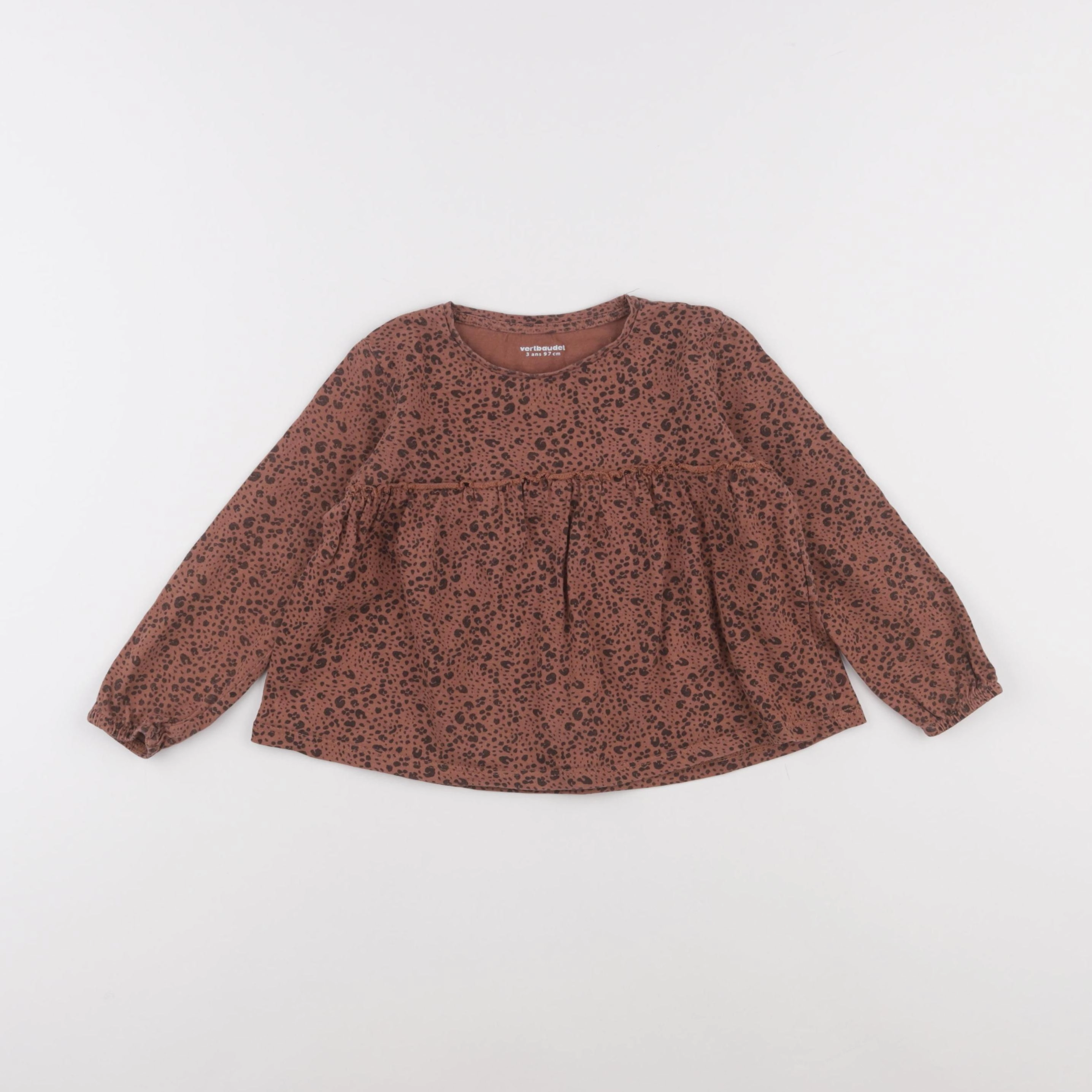 Vertbaudet - tee-shirt marron - 3 ans