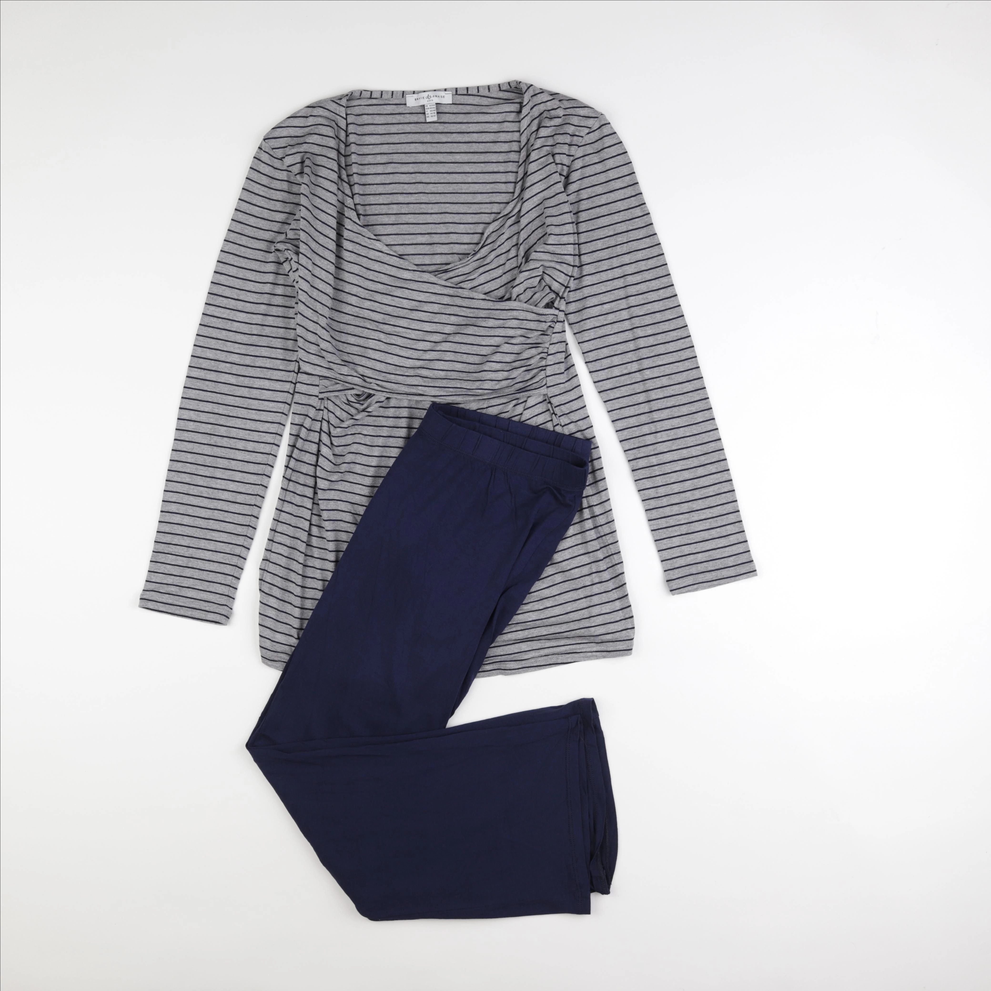 Envie de fraise - pyjama grossesse coton gris, bleu - 40 à 42