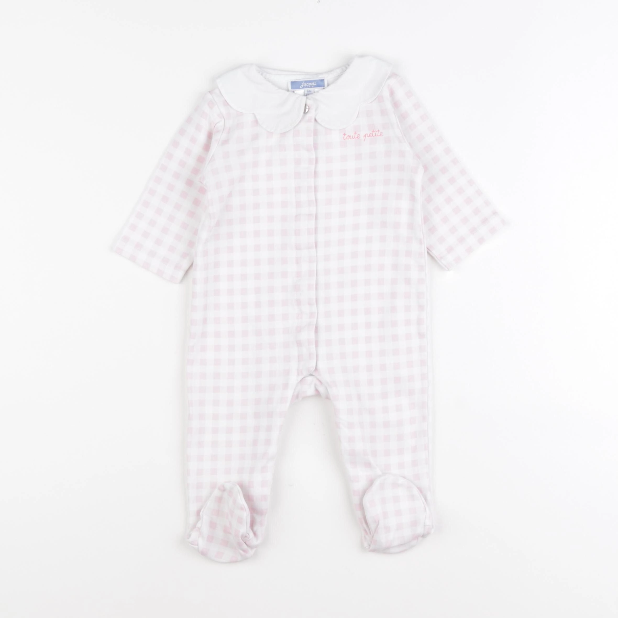 Jacadi - pyjama coton blanc, rose - 6 mois
