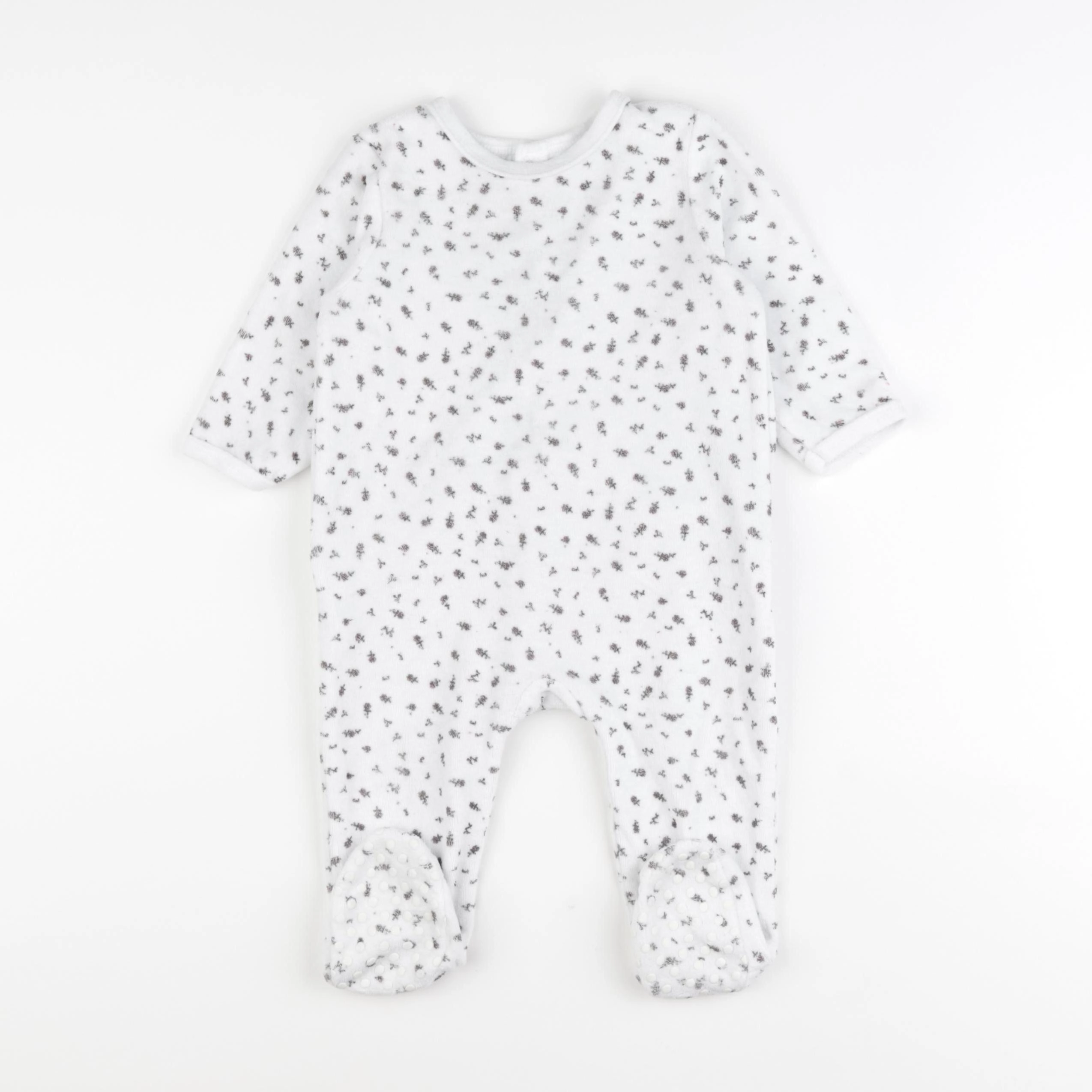 Vertbaudet - pyjama velours blanc, noir - 12 mois
