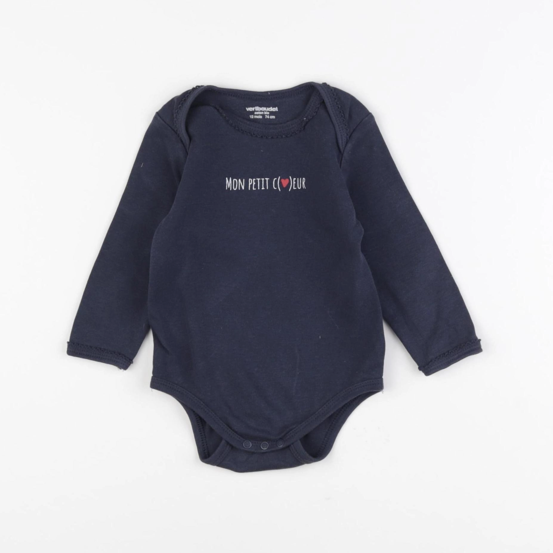 Vertbaudet - body bleu - 12 mois