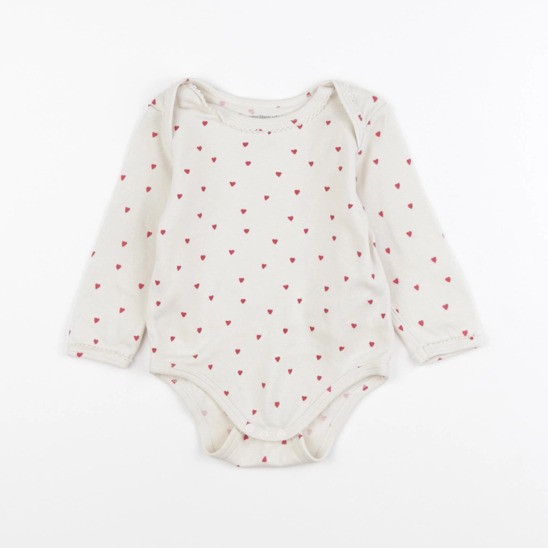 Vertbaudet - body beige, rouge - 12 mois